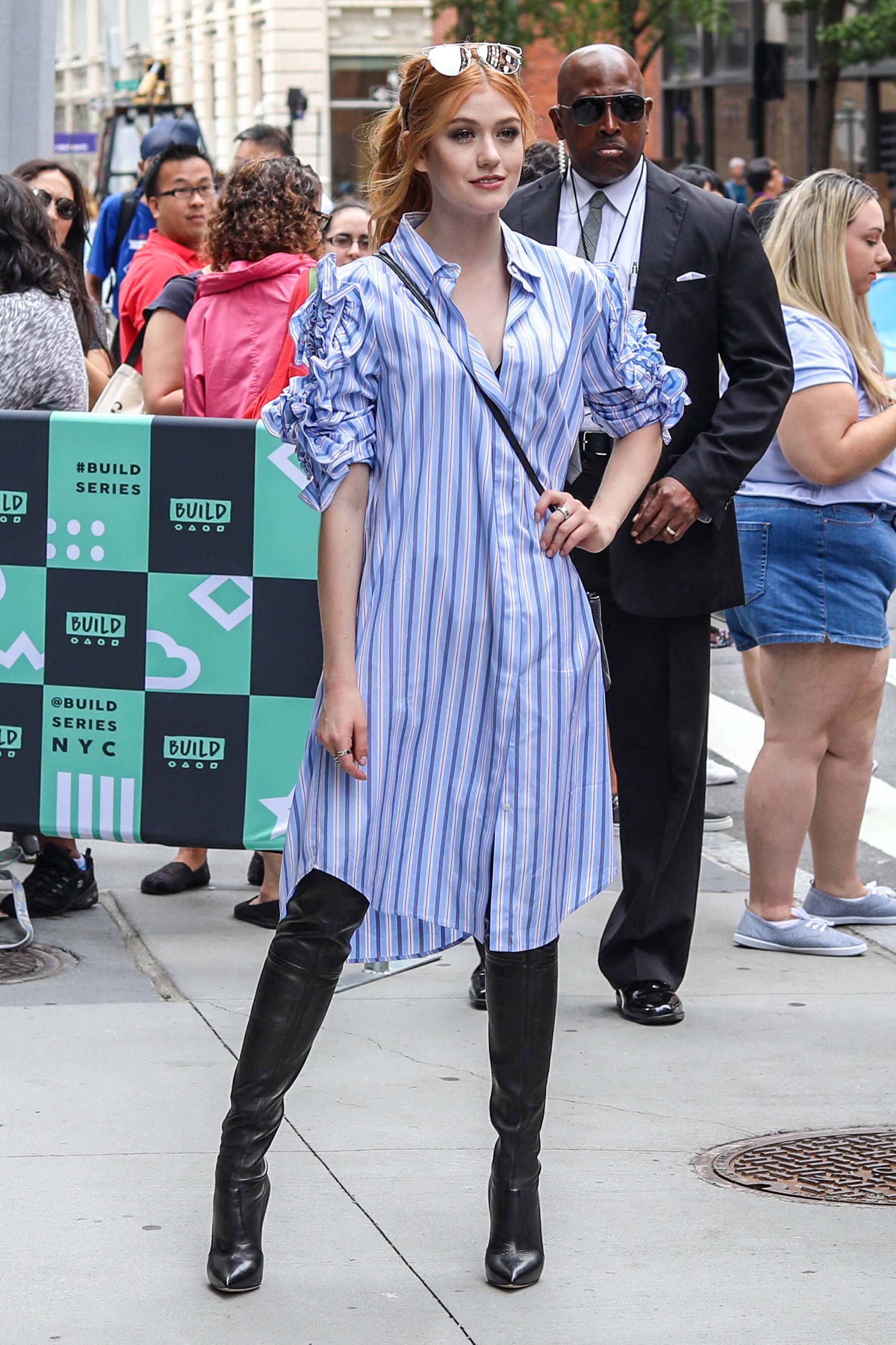 Katherine McNamara spotted leaving AOL BUILD Studios