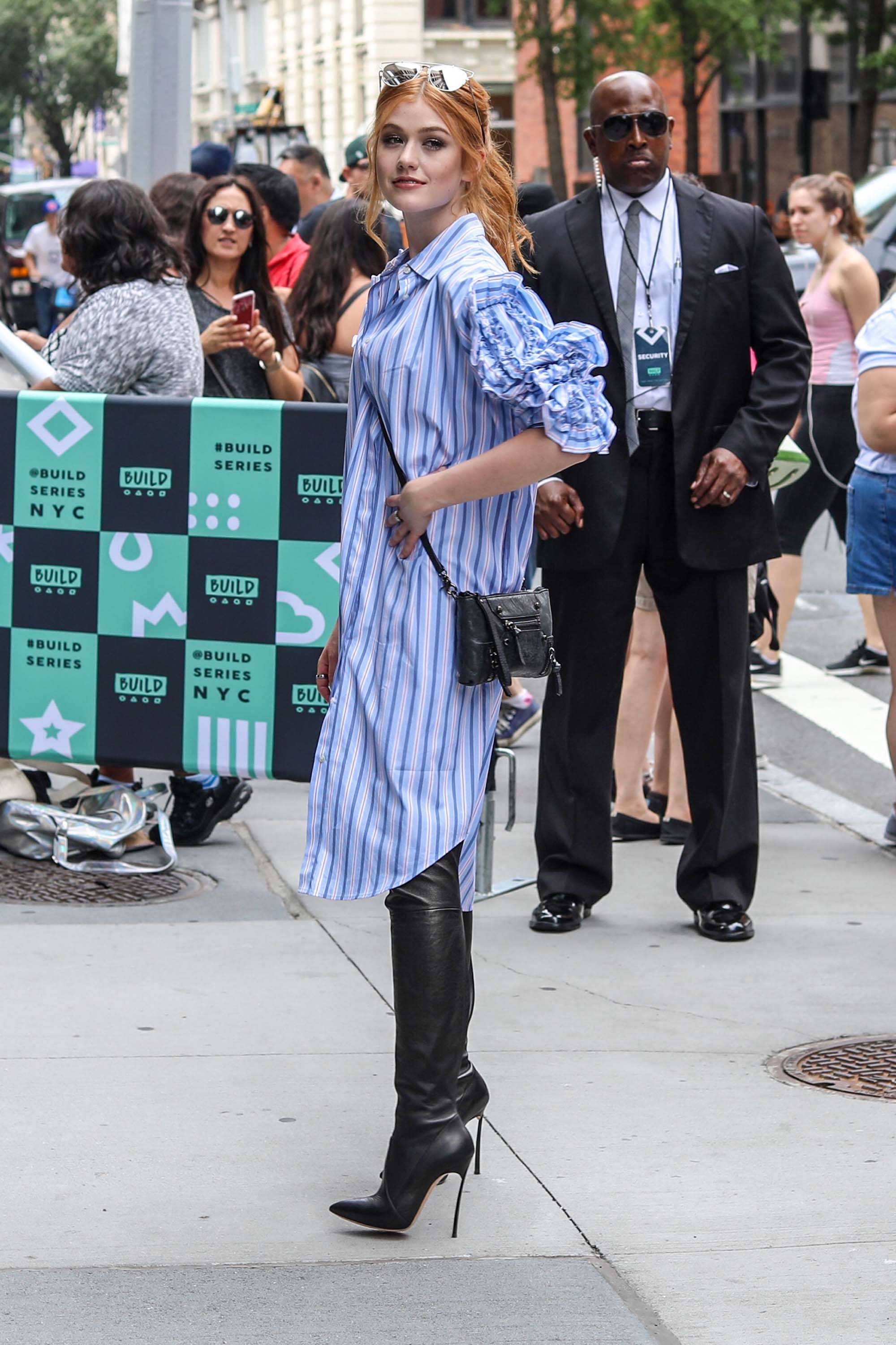 Katherine McNamara spotted leaving AOL BUILD Studios