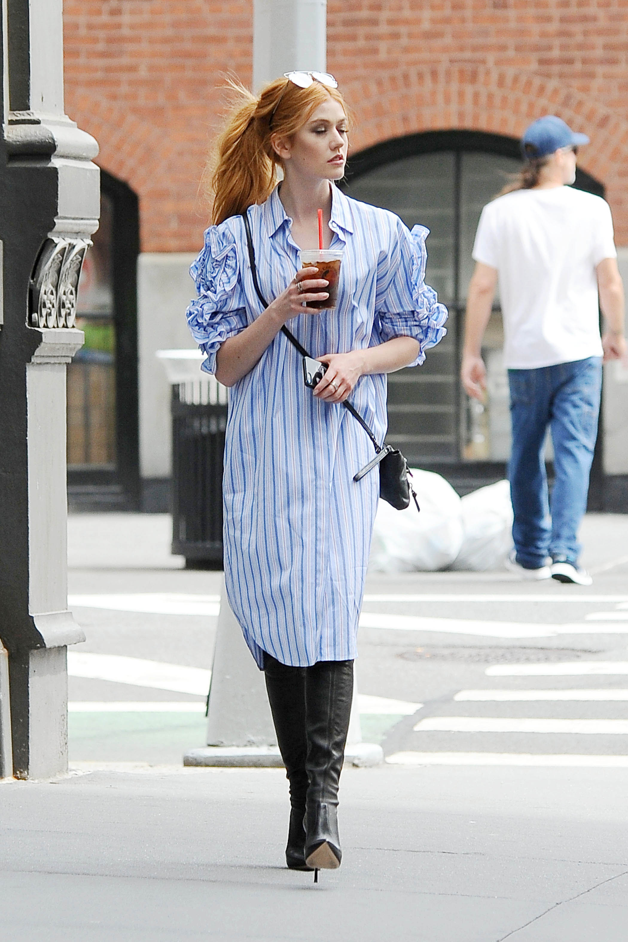 Katherine McNamara spotted leaving AOL BUILD Studios