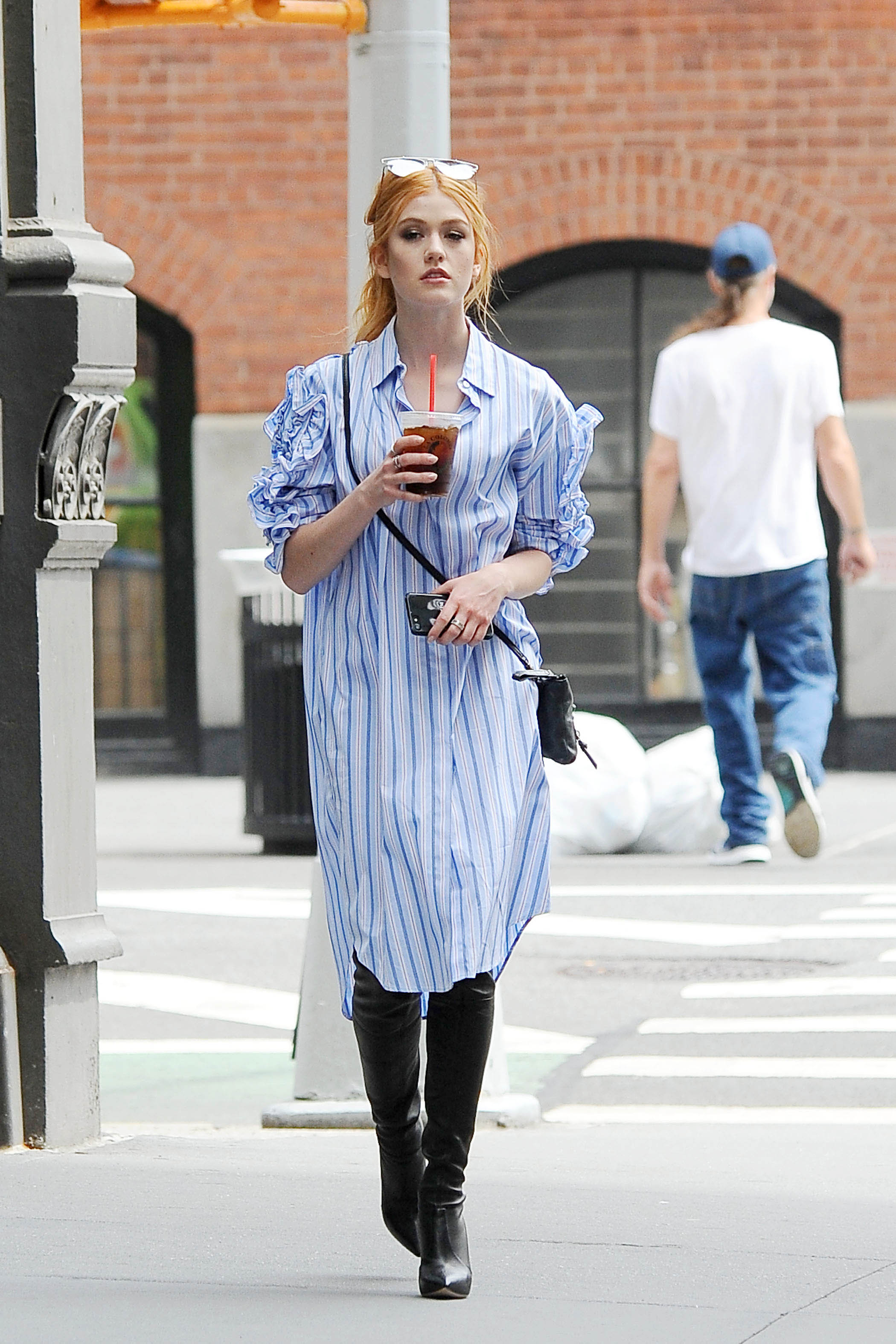 Katherine McNamara spotted leaving AOL BUILD Studios