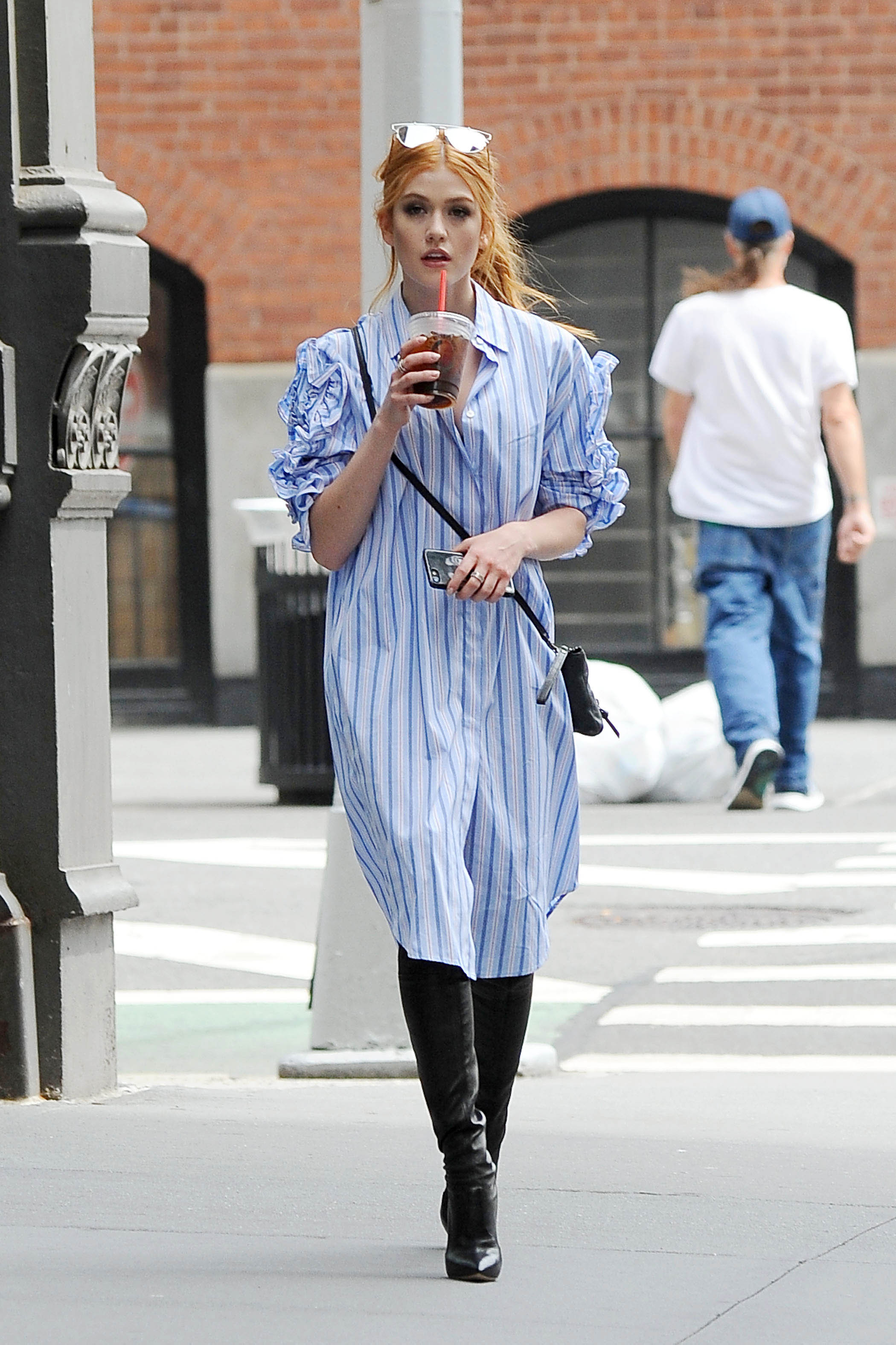 Katherine McNamara spotted leaving AOL BUILD Studios