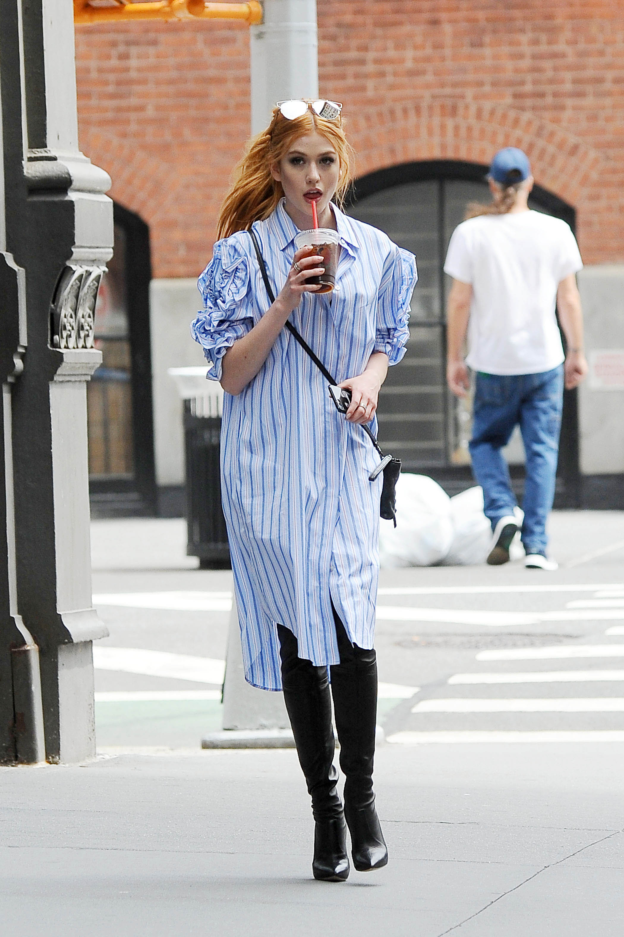 Katherine McNamara spotted leaving AOL BUILD Studios