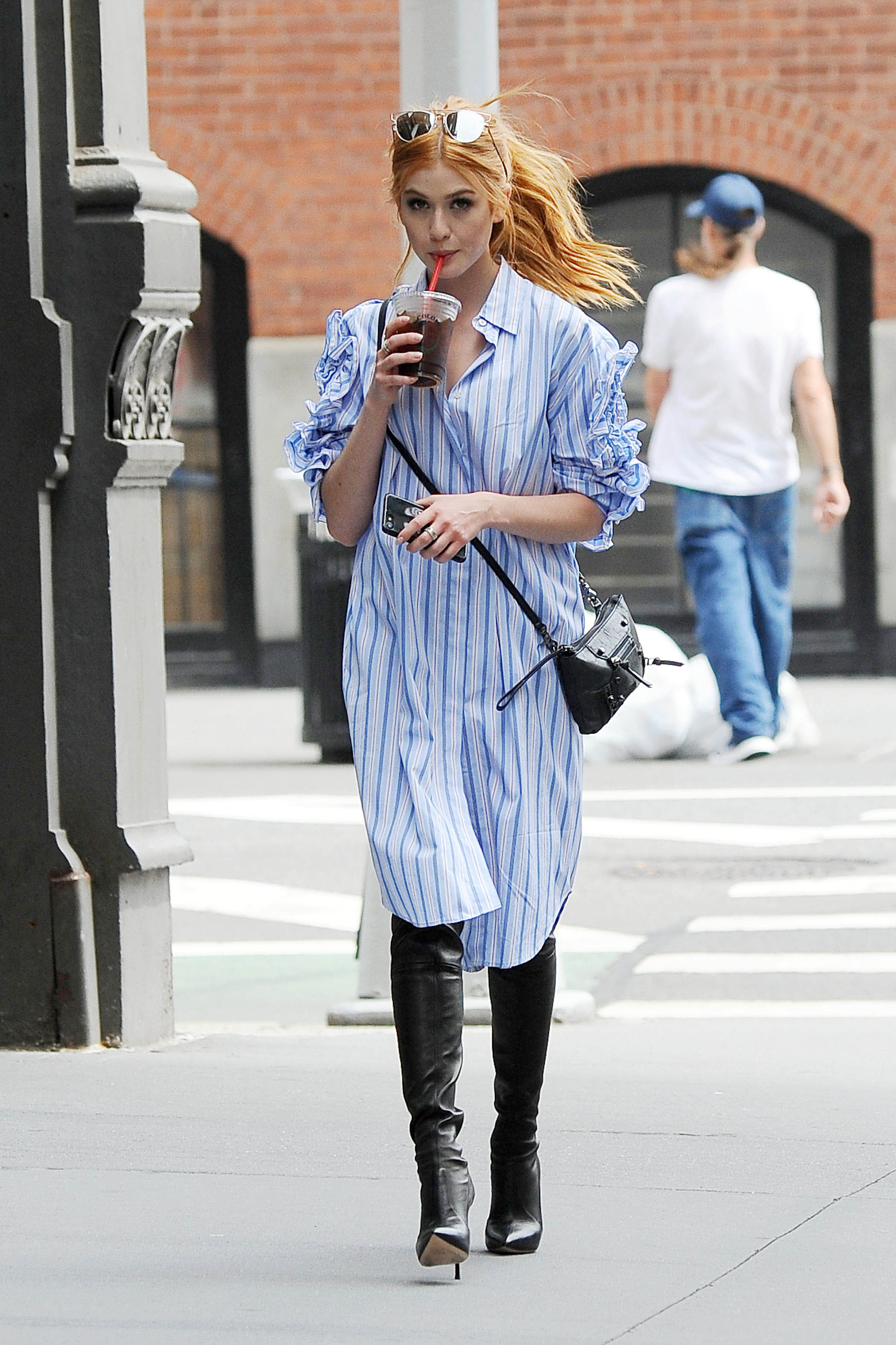 Katherine McNamara spotted leaving AOL BUILD Studios