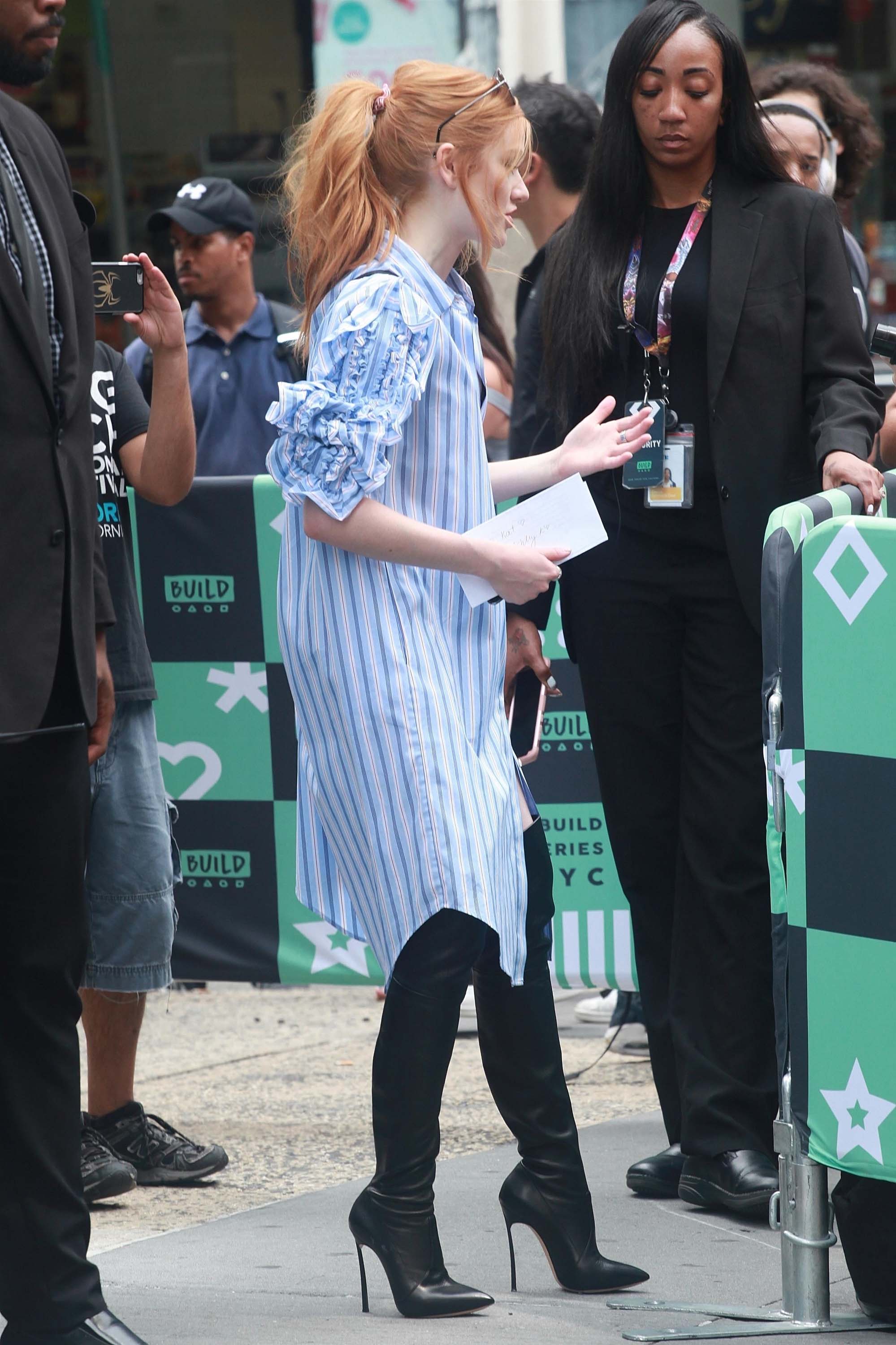 Katherine McNamara spotted leaving AOL BUILD Studios