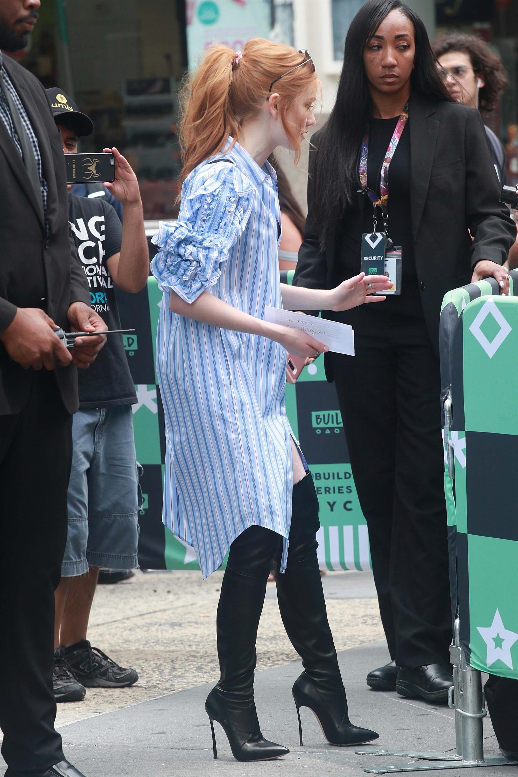 Katherine McNamara spotted leaving AOL BUILD Studios