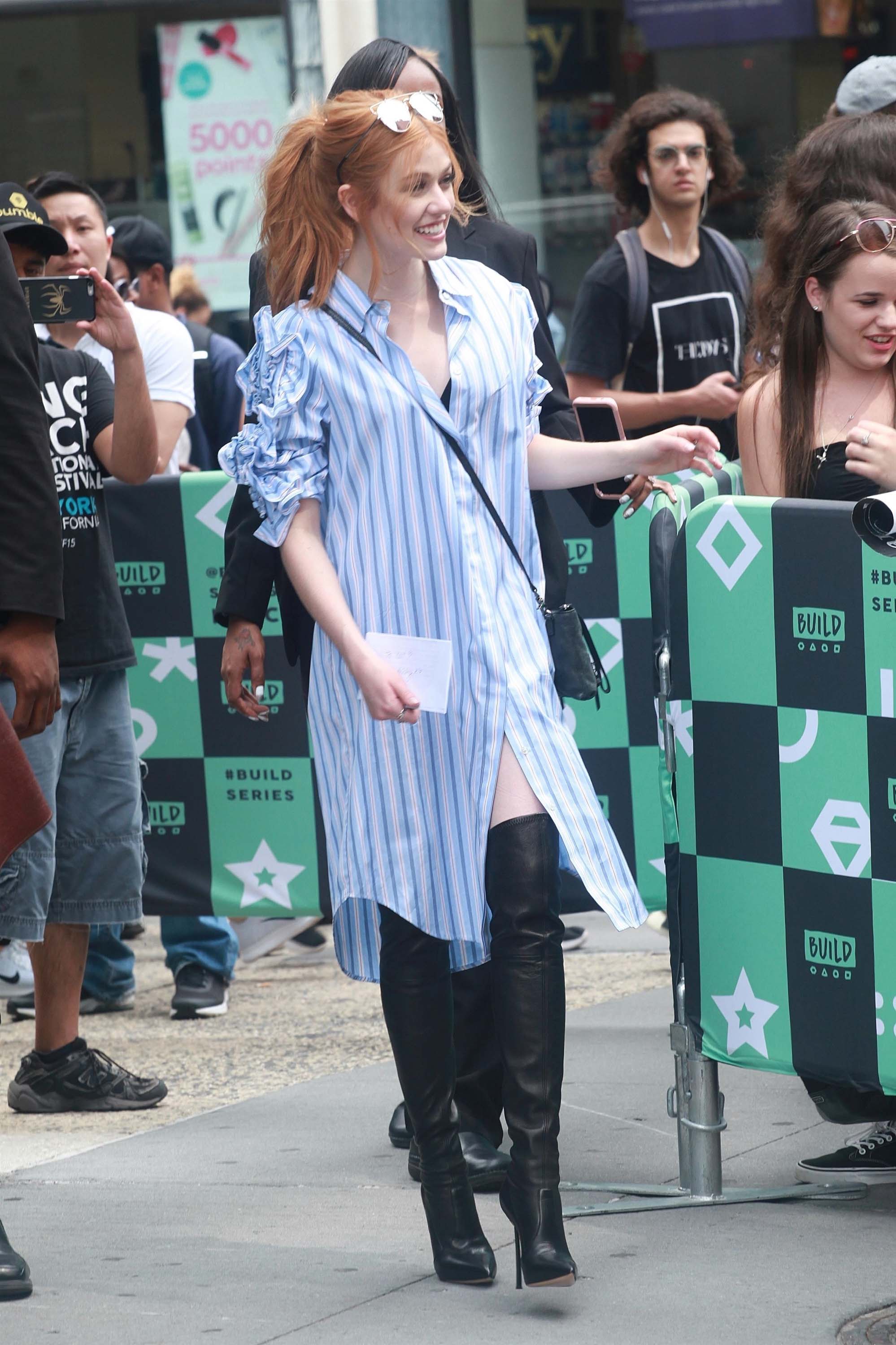 Katherine McNamara spotted leaving AOL BUILD Studios