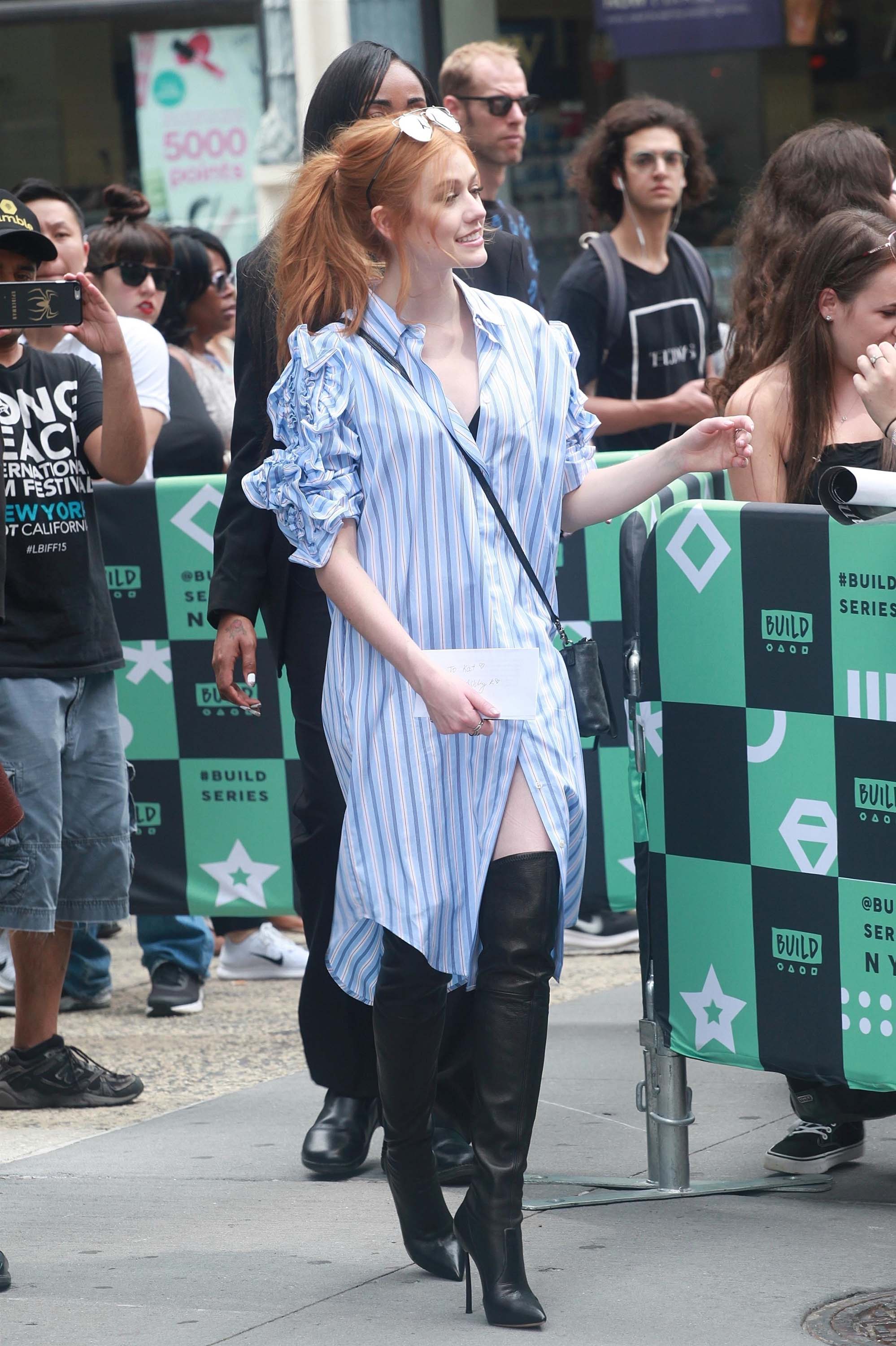 Katherine McNamara spotted leaving AOL BUILD Studios