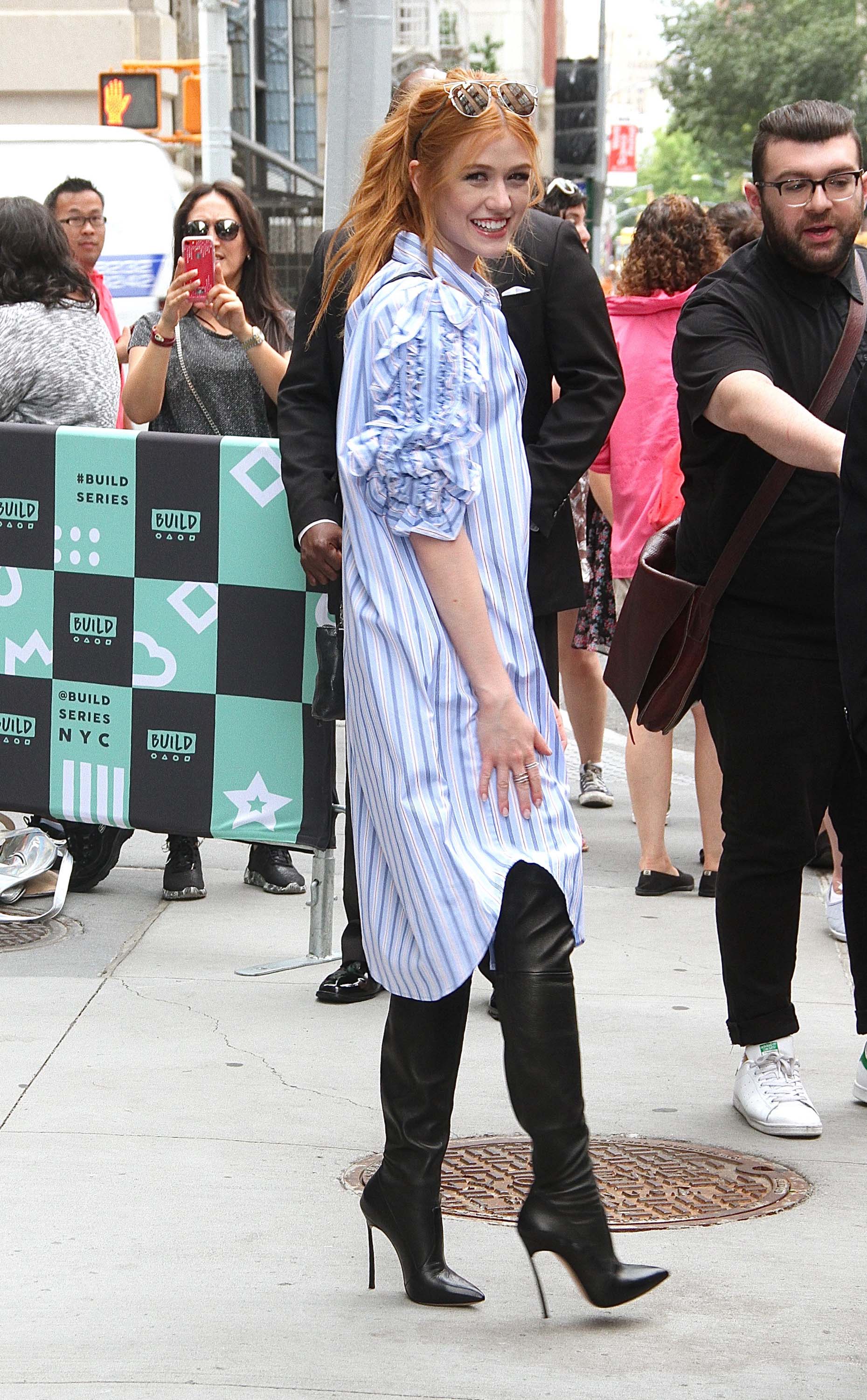 Katherine McNamara spotted leaving AOL BUILD Studios