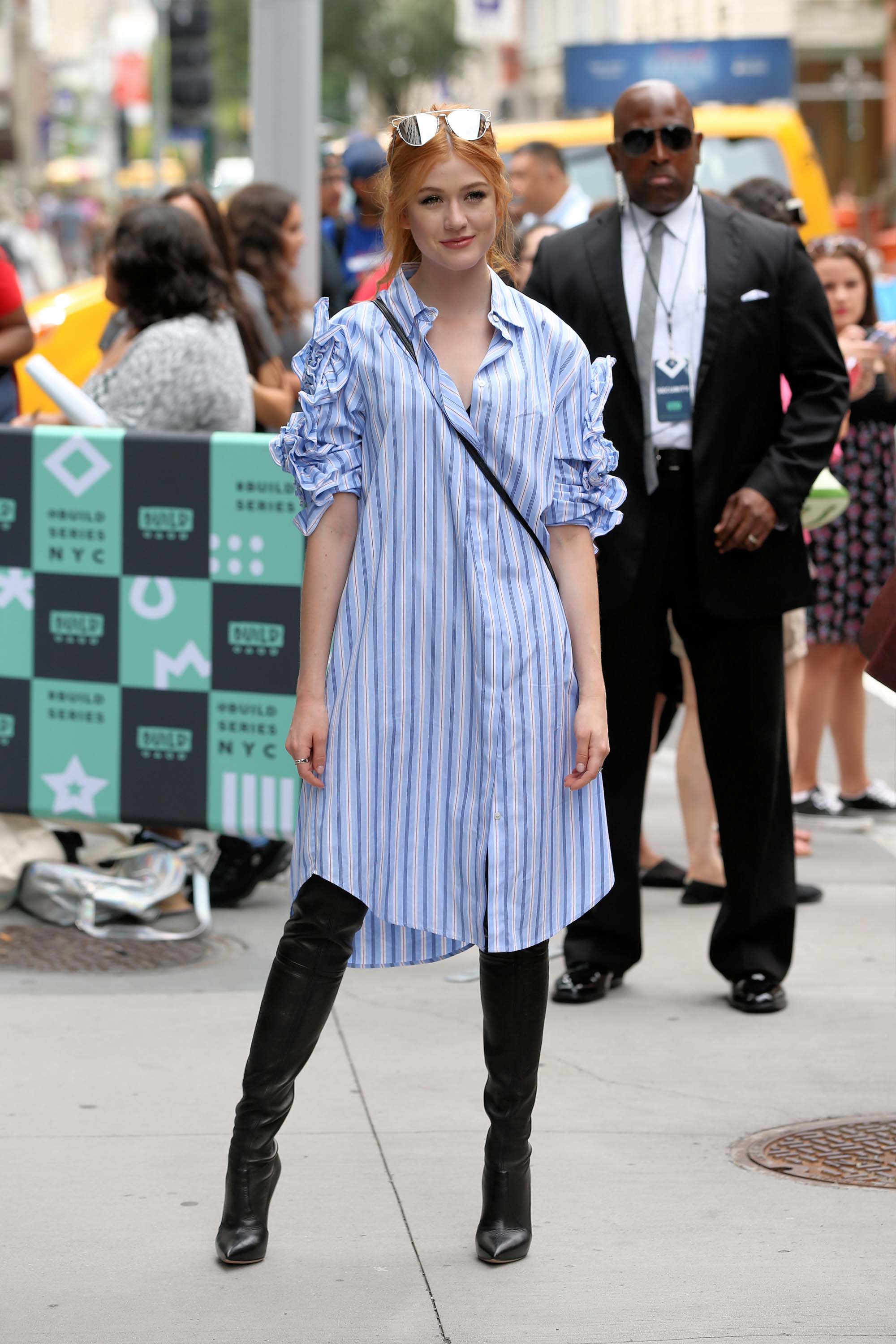 Katherine McNamara spotted leaving AOL BUILD Studios