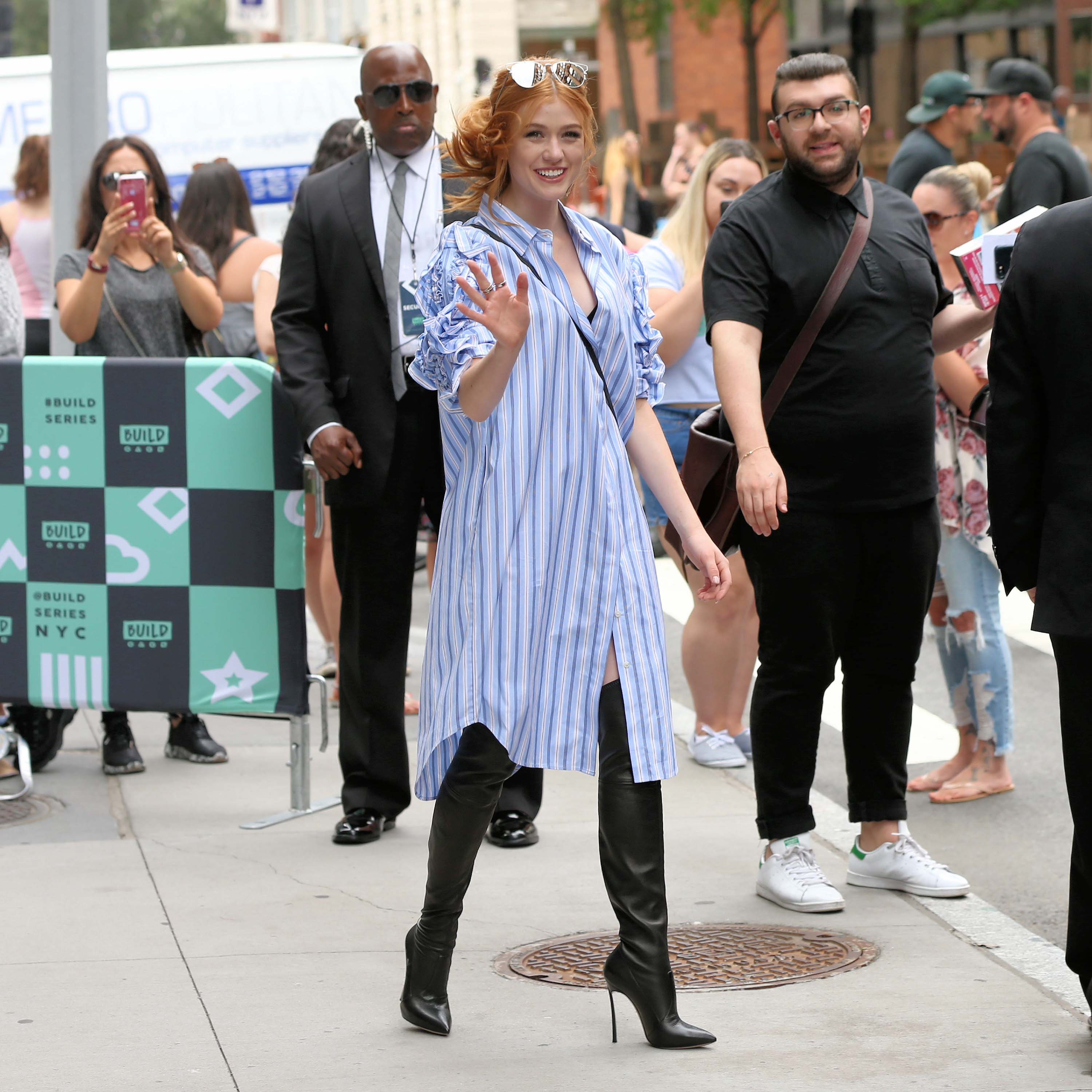 Katherine McNamara spotted leaving AOL BUILD Studios