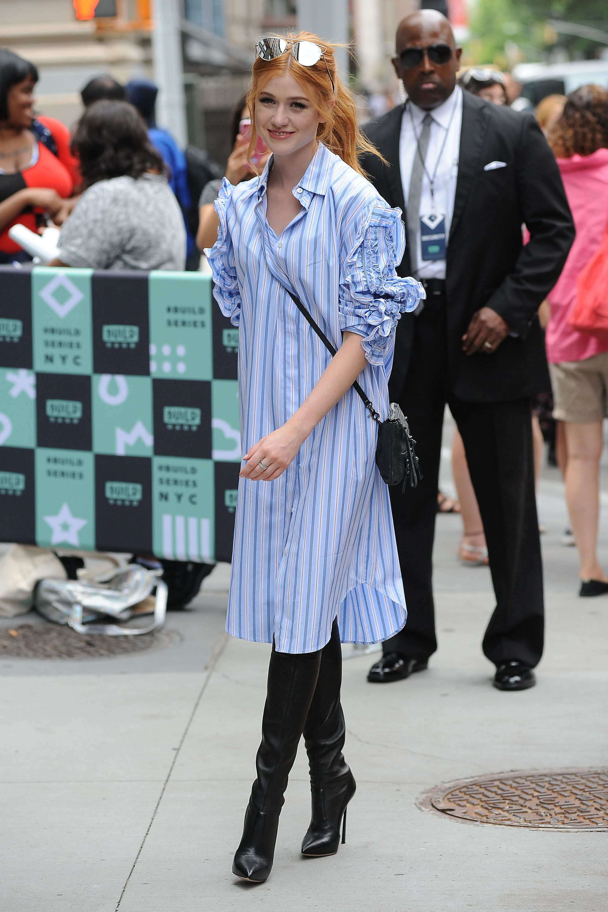 Katherine McNamara spotted leaving AOL BUILD Studios