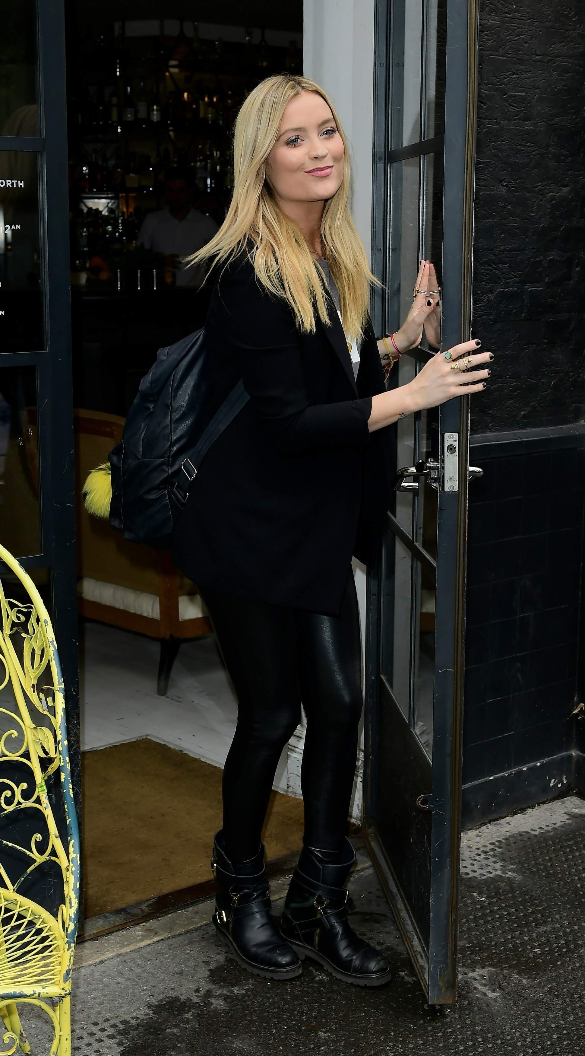 Laura Whitmore arrives at Bourne and Hollingsworth Buildings