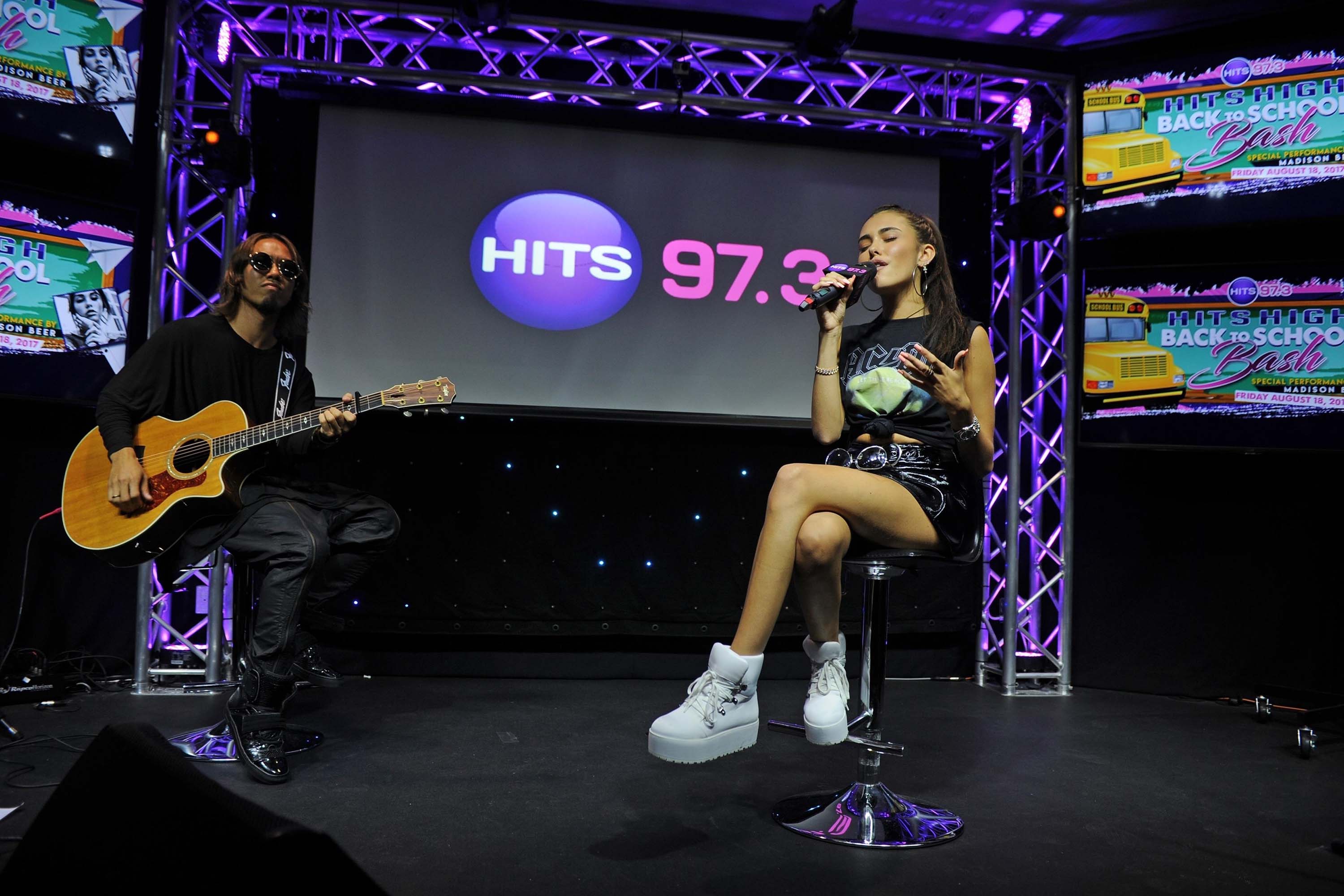 Madison Beer visits Hits 97.3