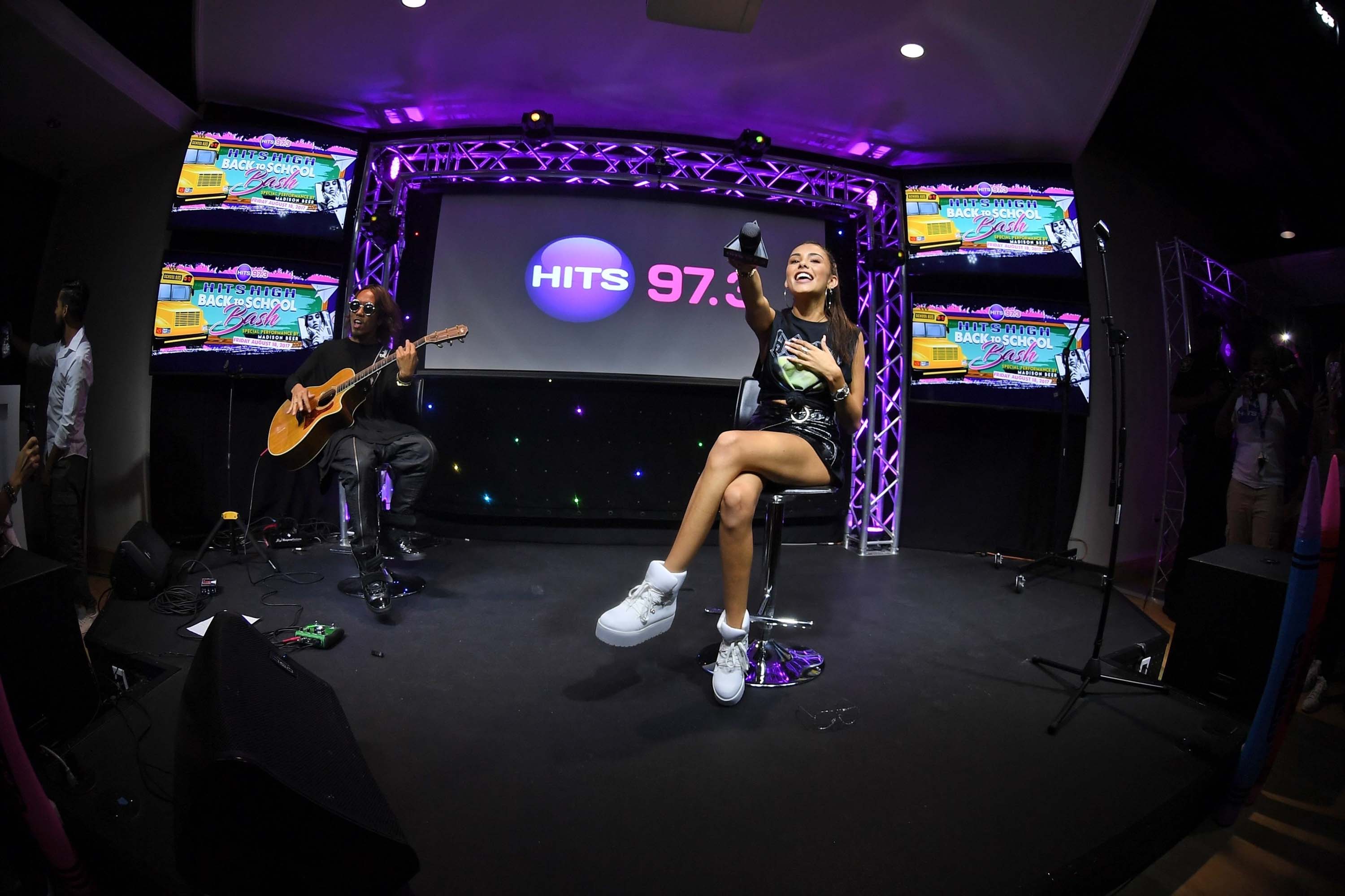 Madison Beer visits Hits 97.3