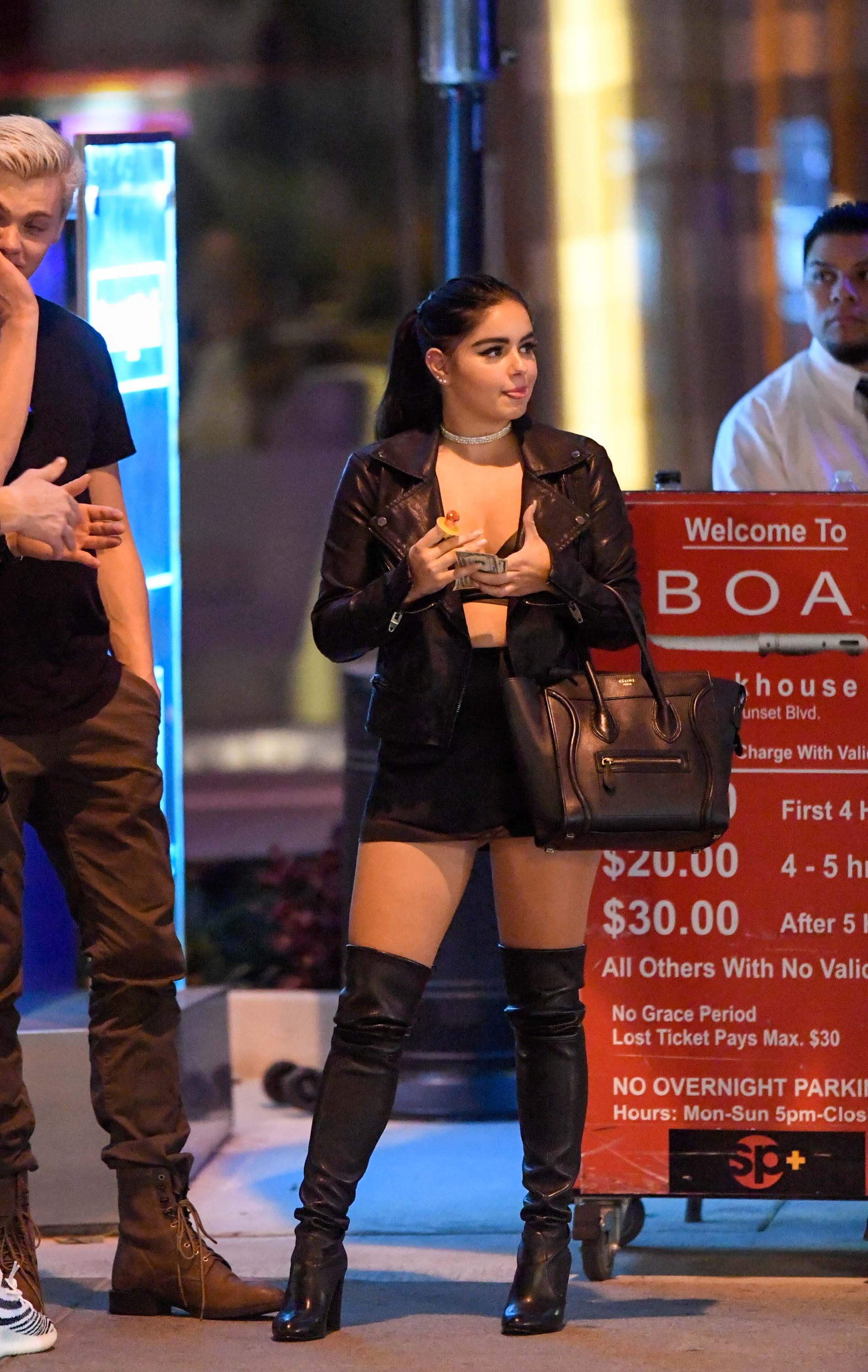 Ariel Winter waiting for the Valet at BOA