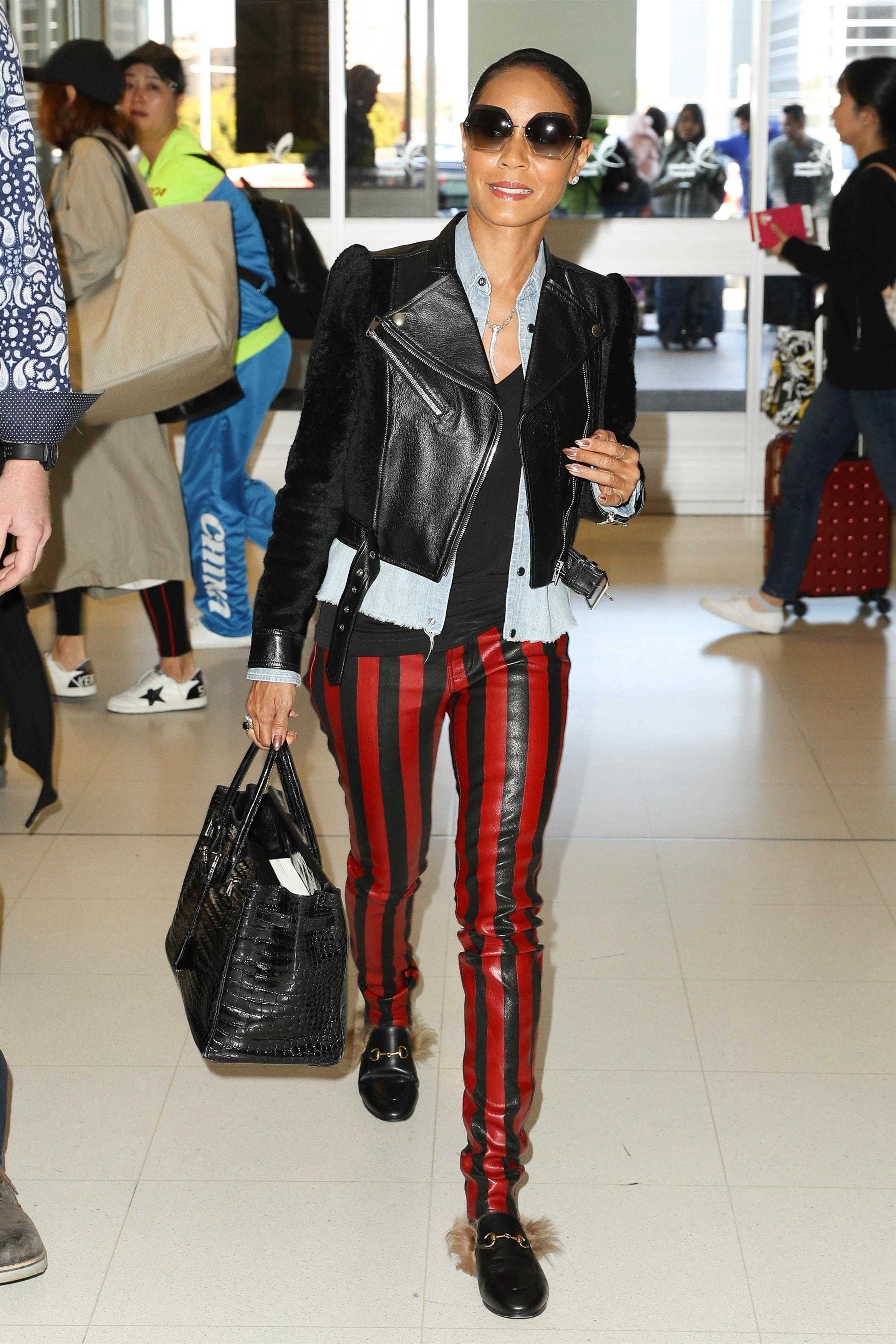 Jada Pinkett Smith seen at the Sydney airport