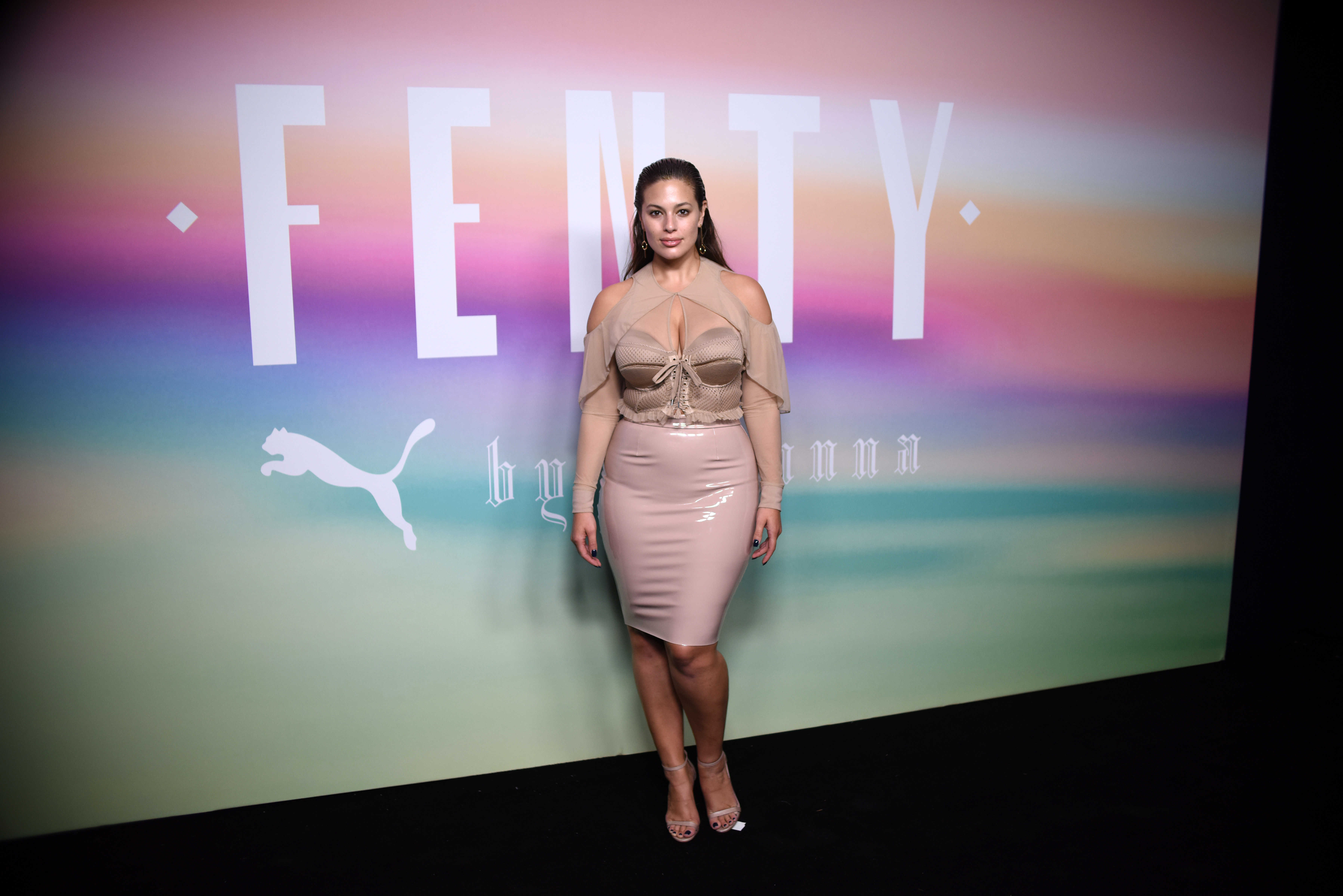 Ashley Graham at the Fenty Puma by Rihanna S/S18 show