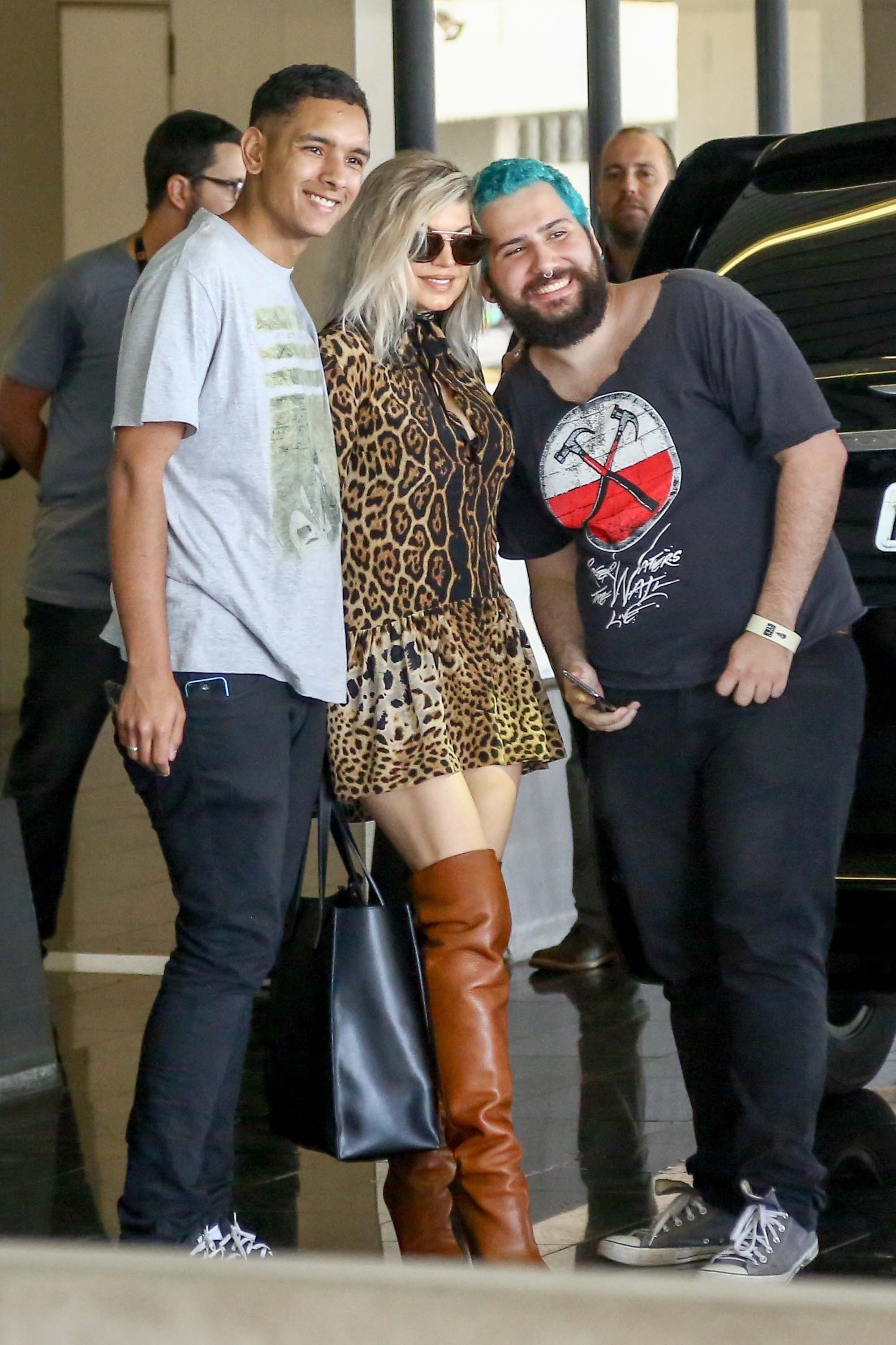 Fergie arriving in Rio de Janeiro