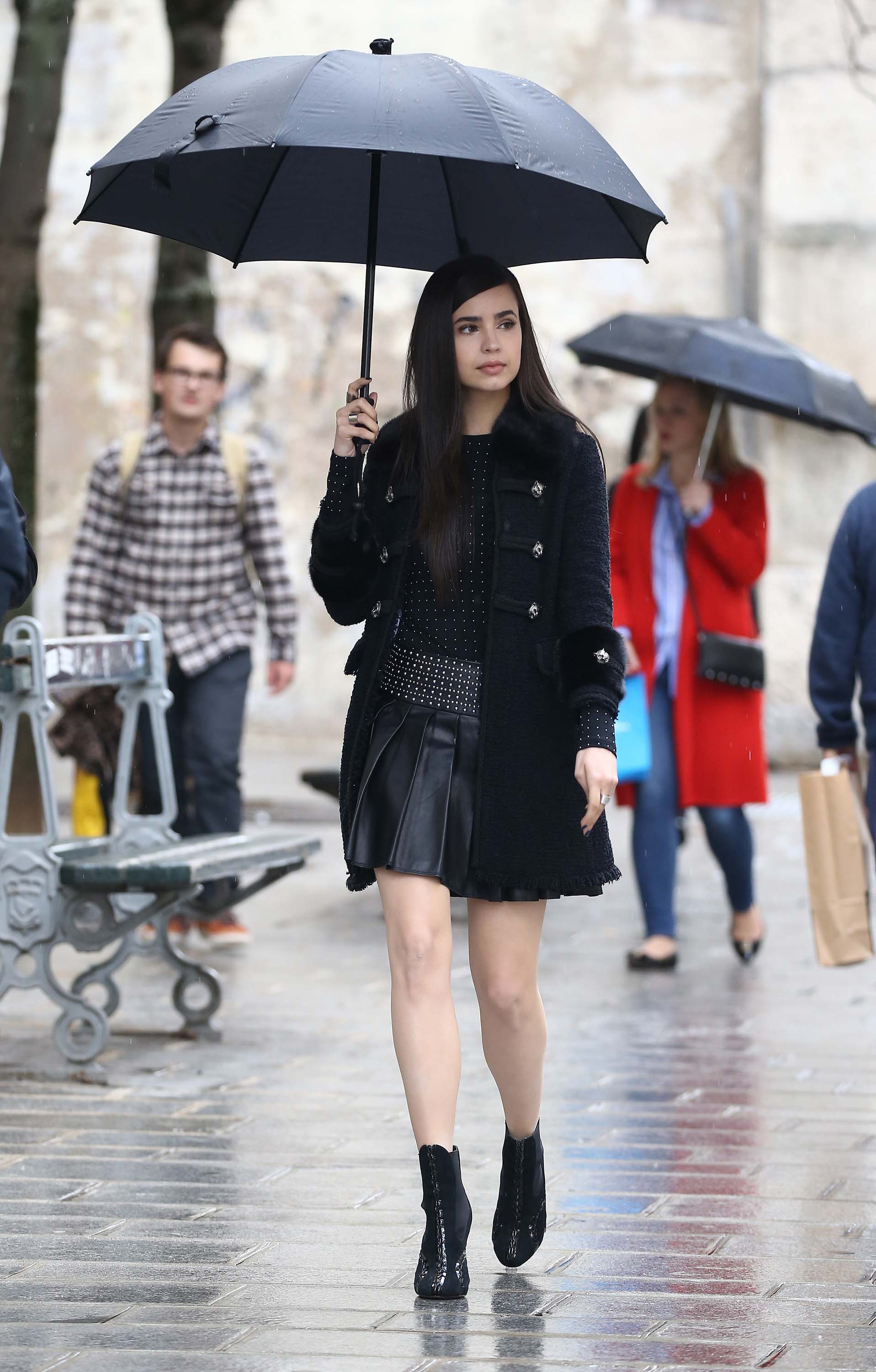 Sofia Carson shooting in Paris