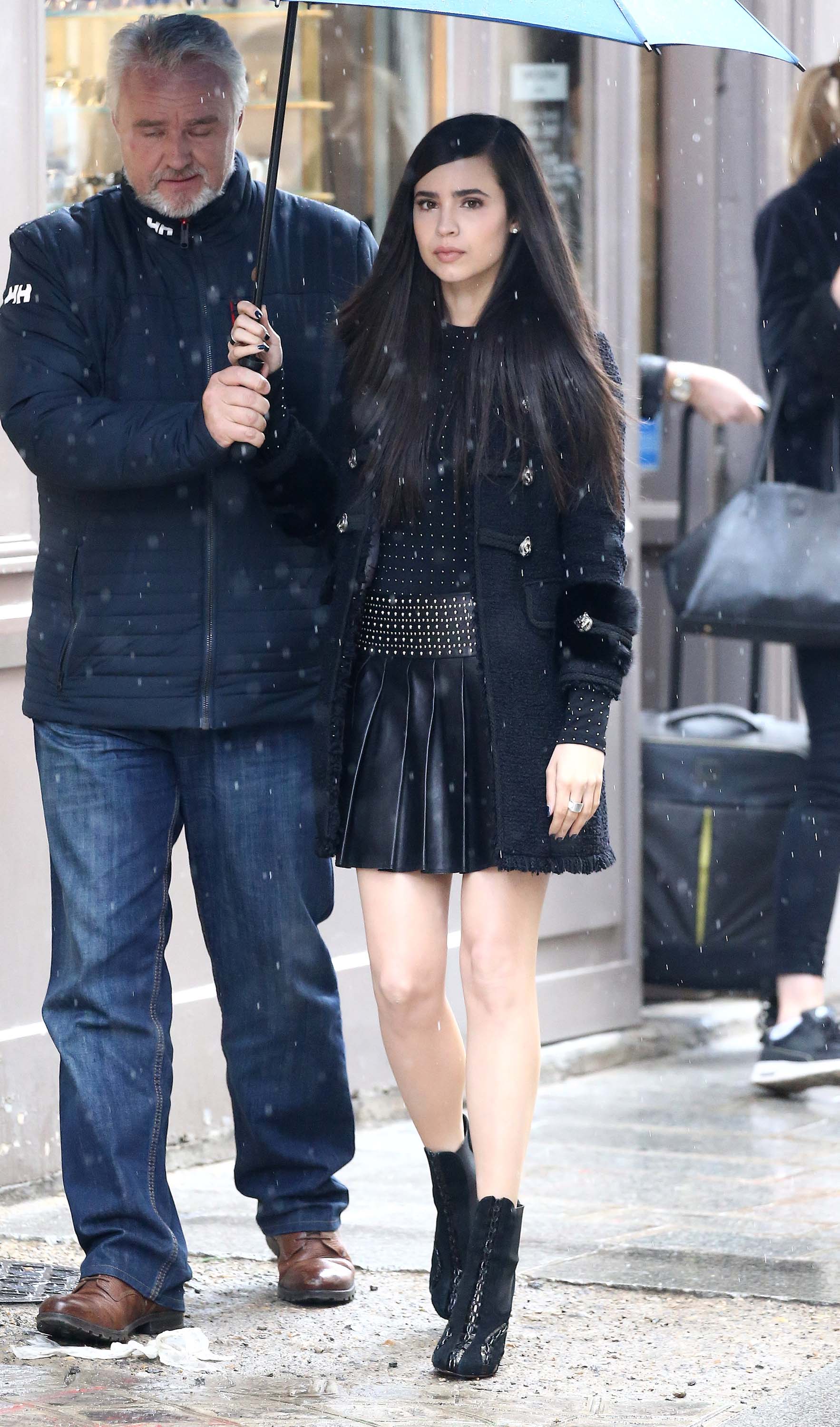 Sofia Carson shooting in Paris