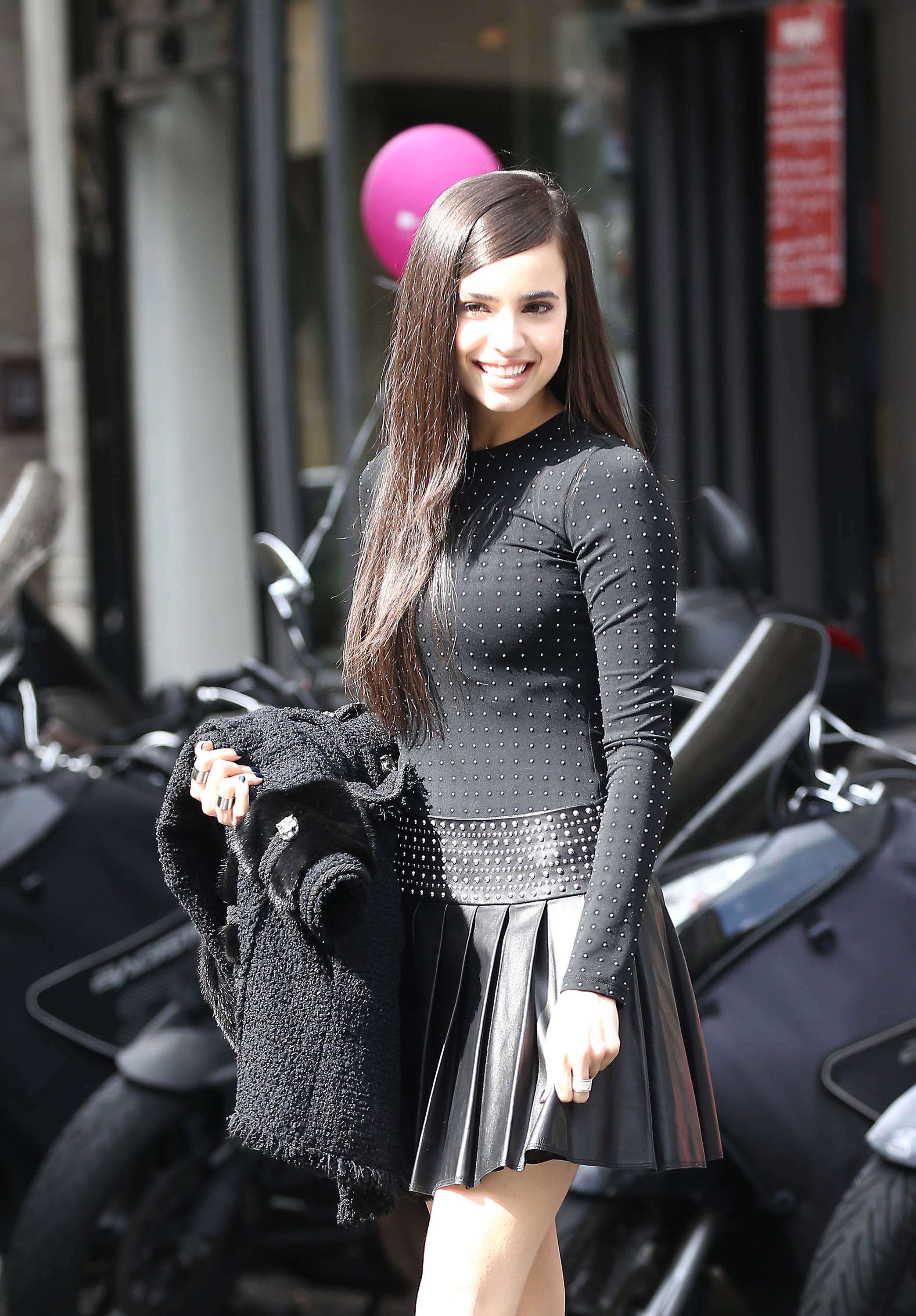 Sofia Carson shooting in Paris