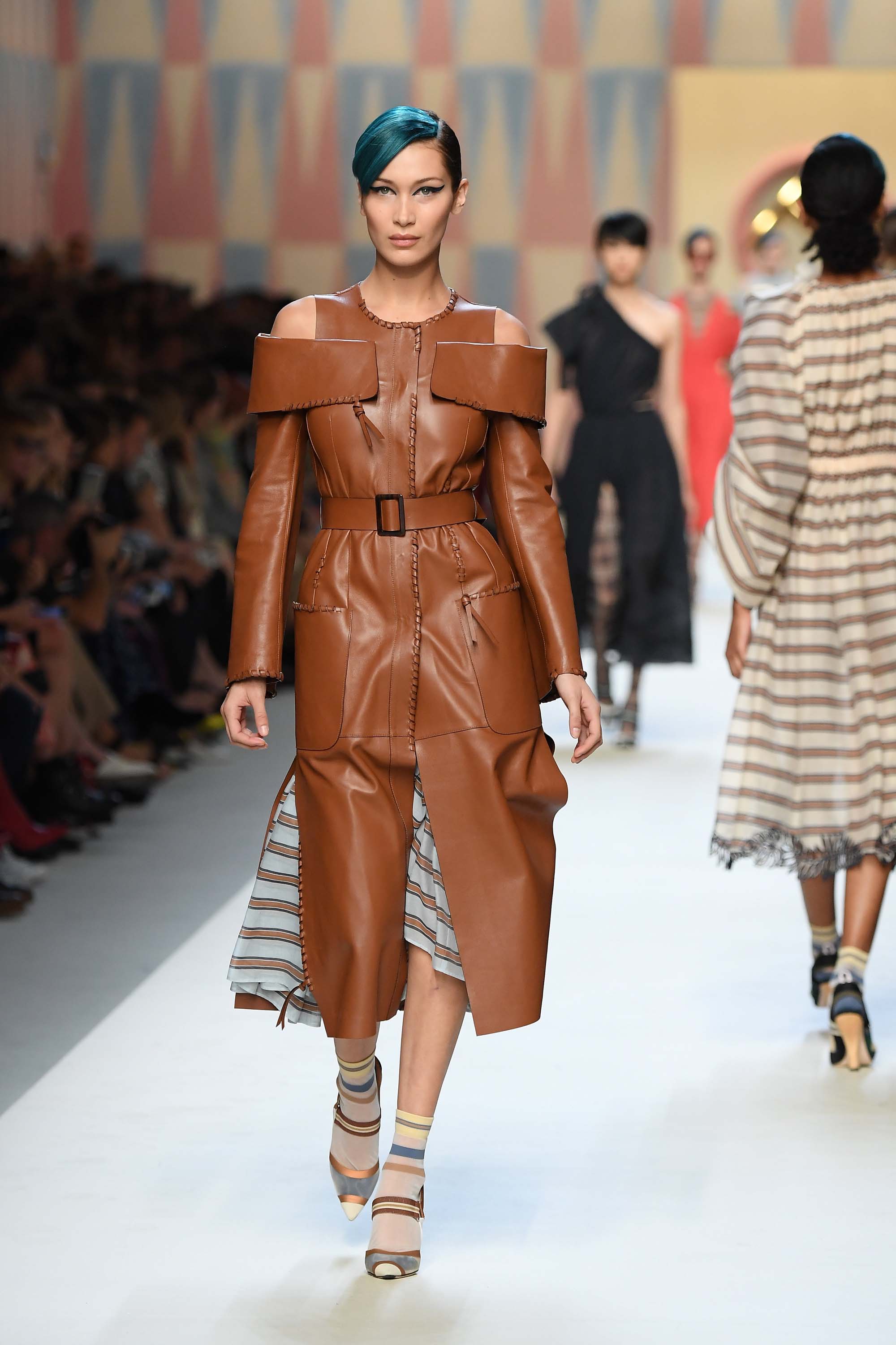 Bella Hadid runway at Fendi Fashion Show