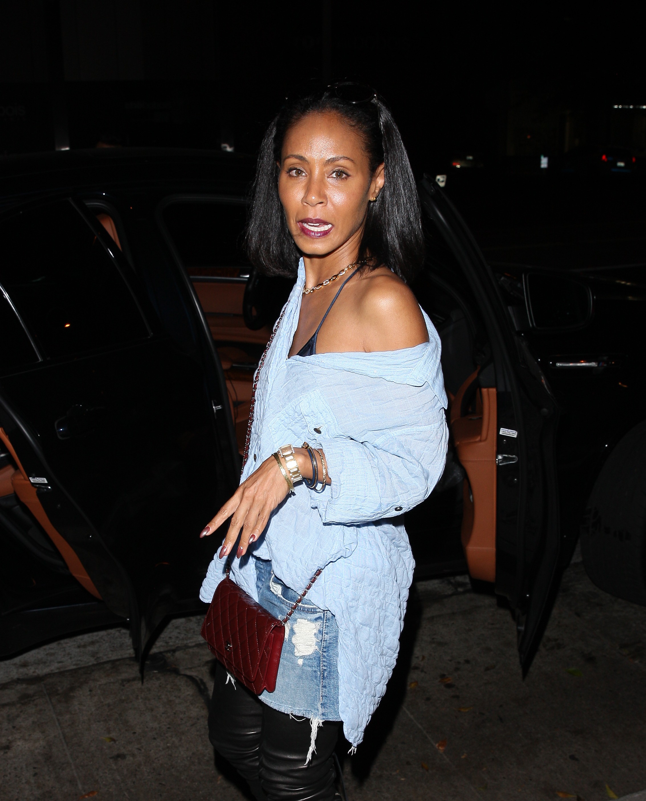 Jada Pinkett Smith leaves Madeo restaurant after having dinner with friends