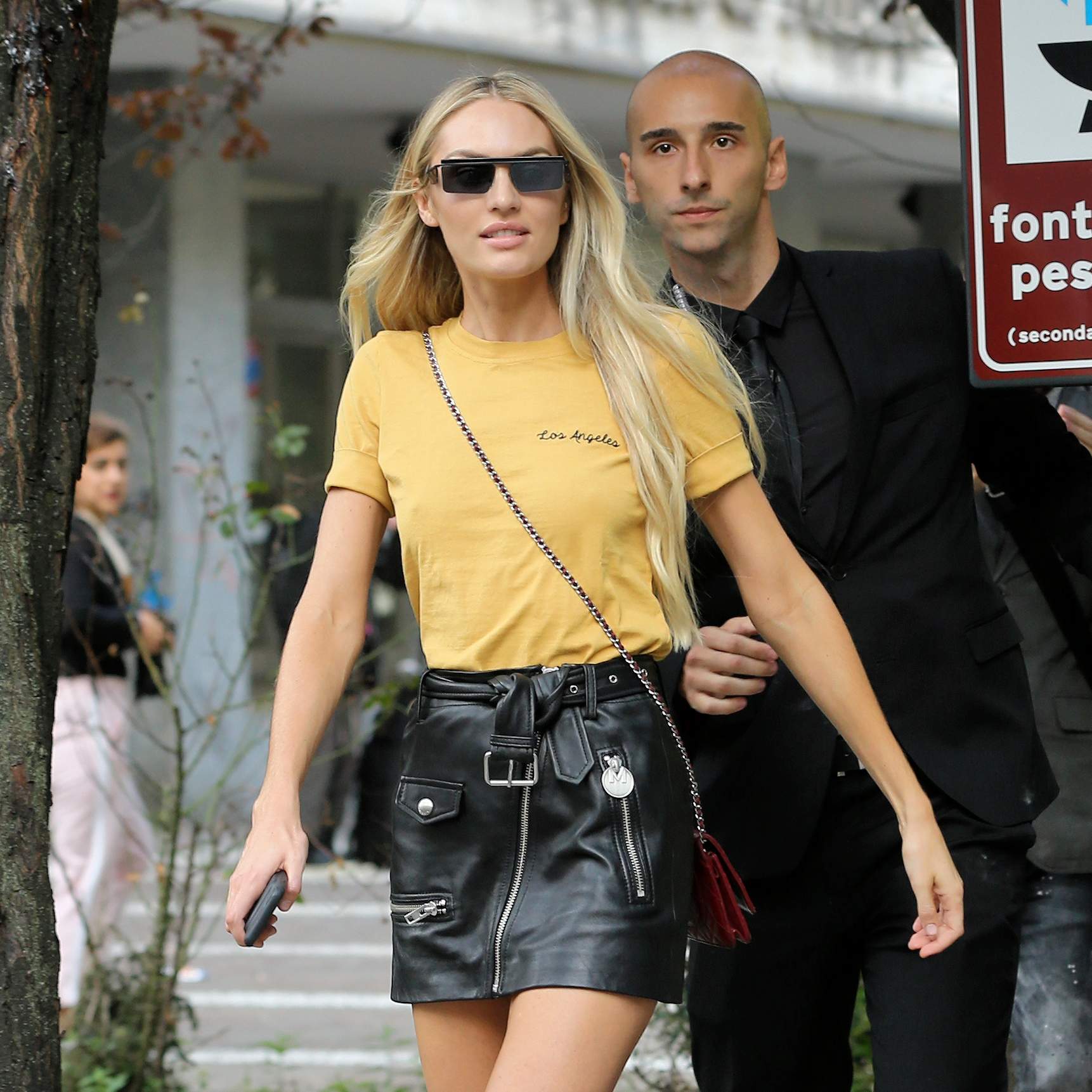 Candice Swanepoel leaving Bottega Veneta Fashion Show