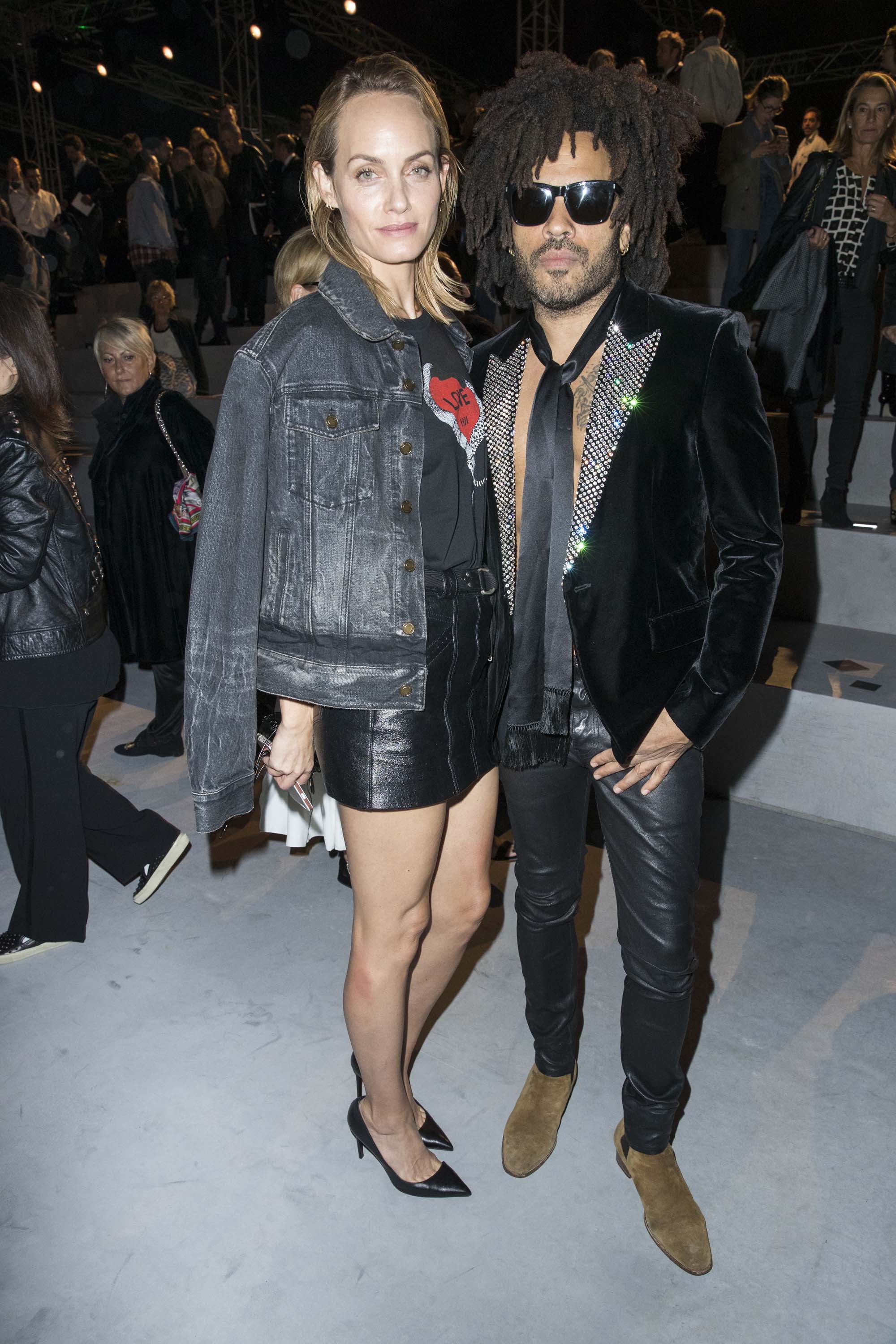 Amber Valletta attends Saint Laurent show