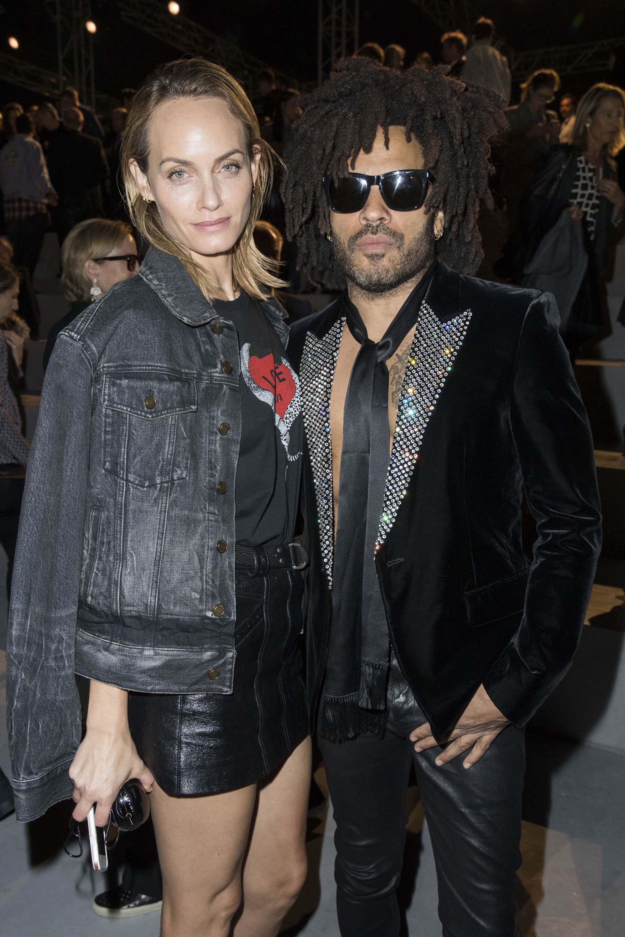 Amber Valletta attends Saint Laurent show