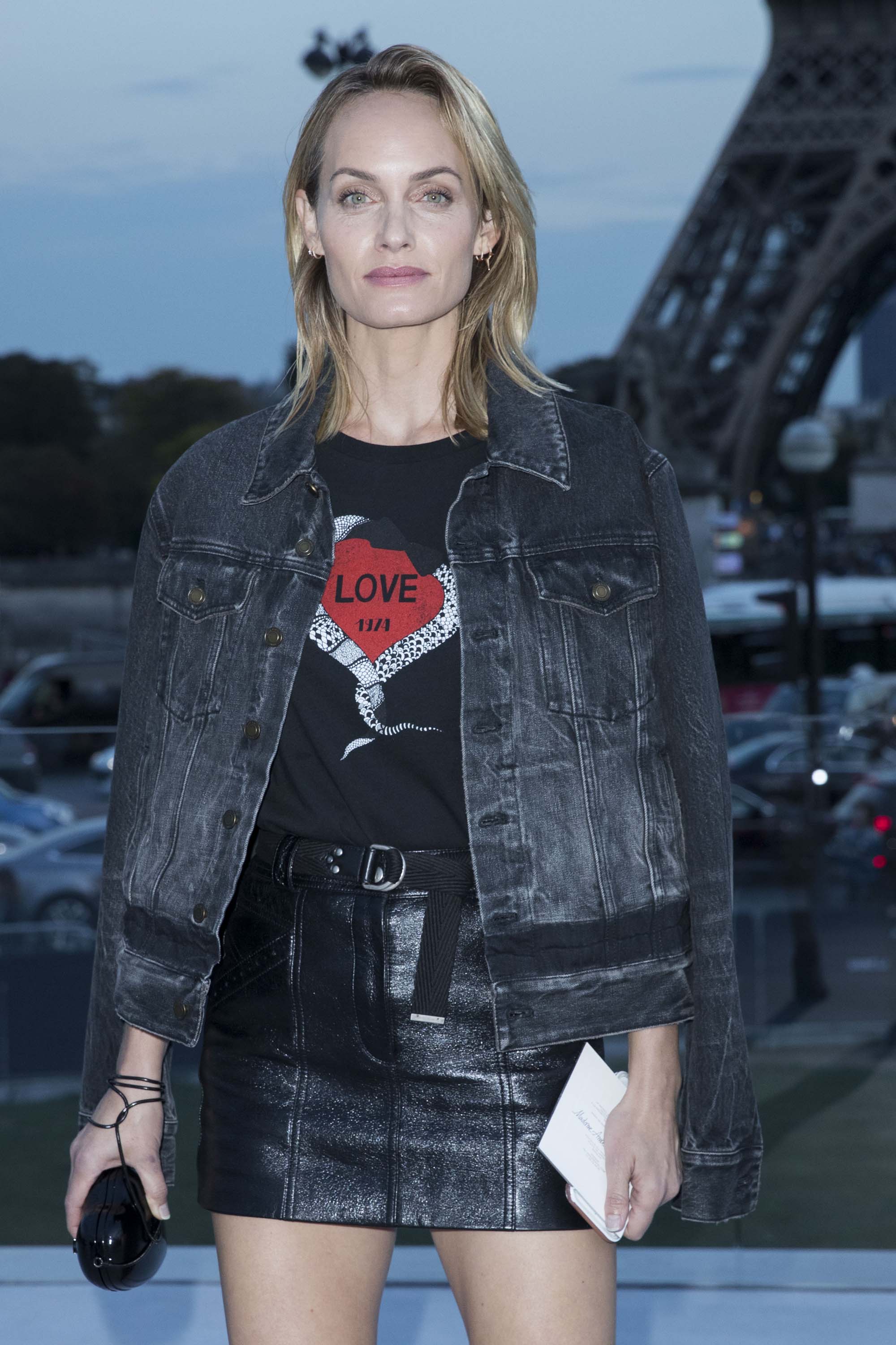 Amber Valletta attends Saint Laurent show