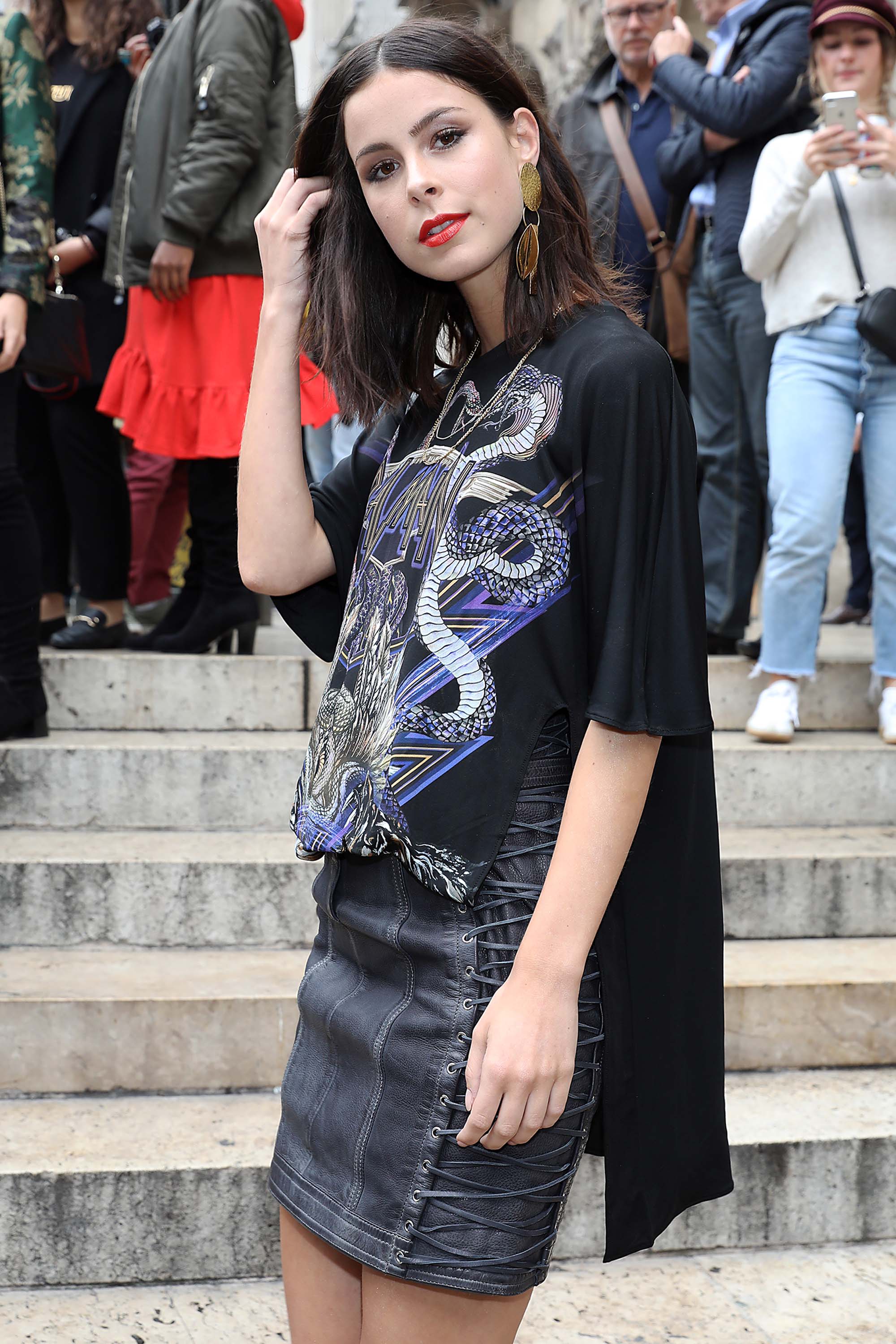 Lena Meyer Landrut seen arriving at Balmain Spring Summer 2018 show