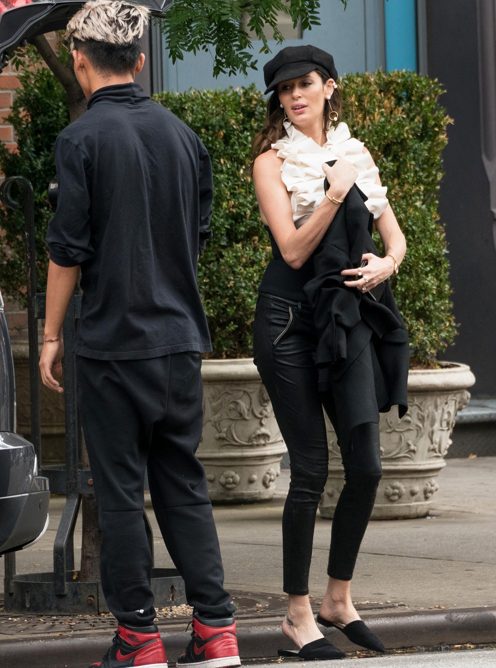 Nicole Trunfio outside her hotel in NYC