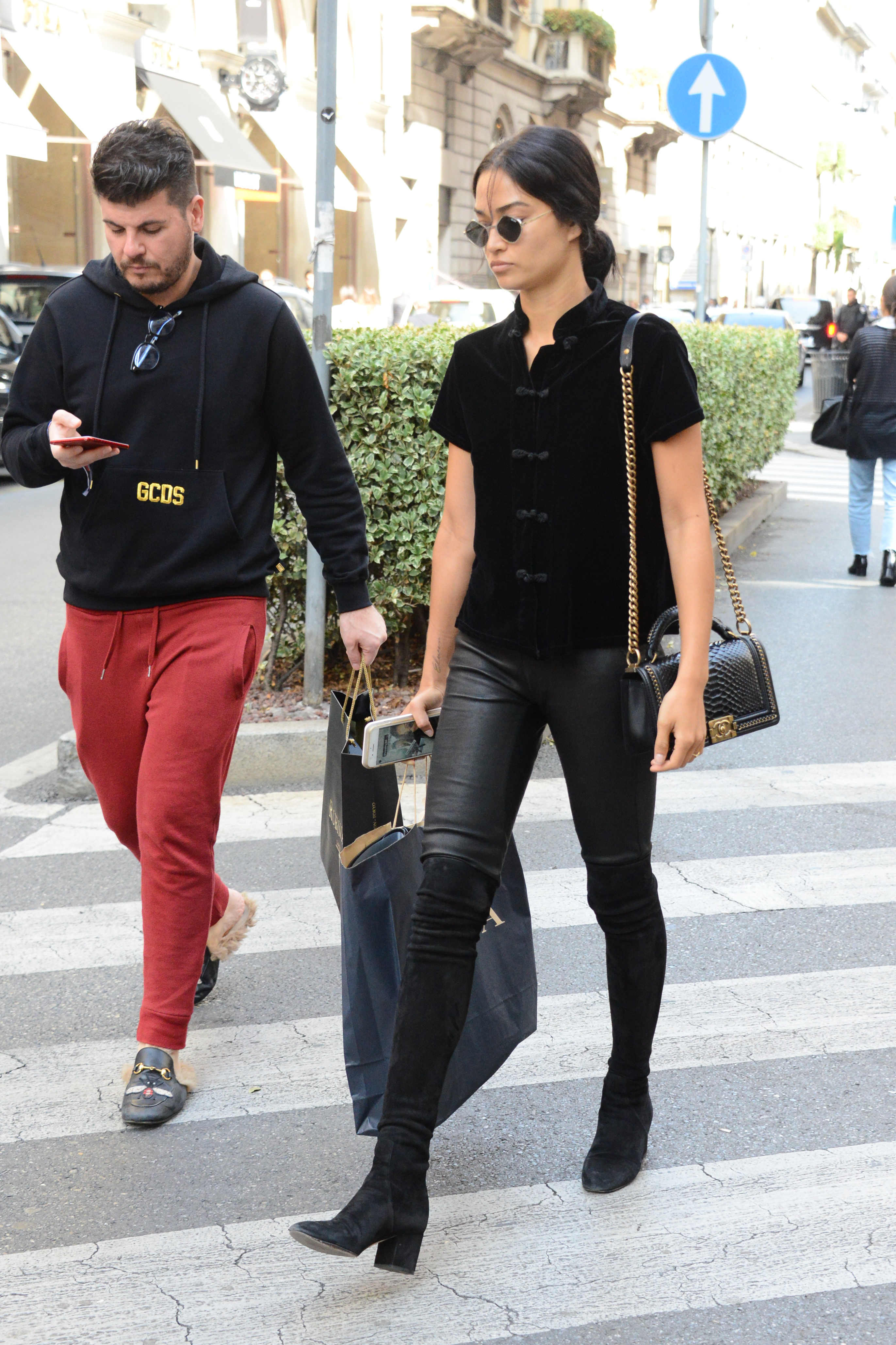 Shanina Shaik shopping with friends