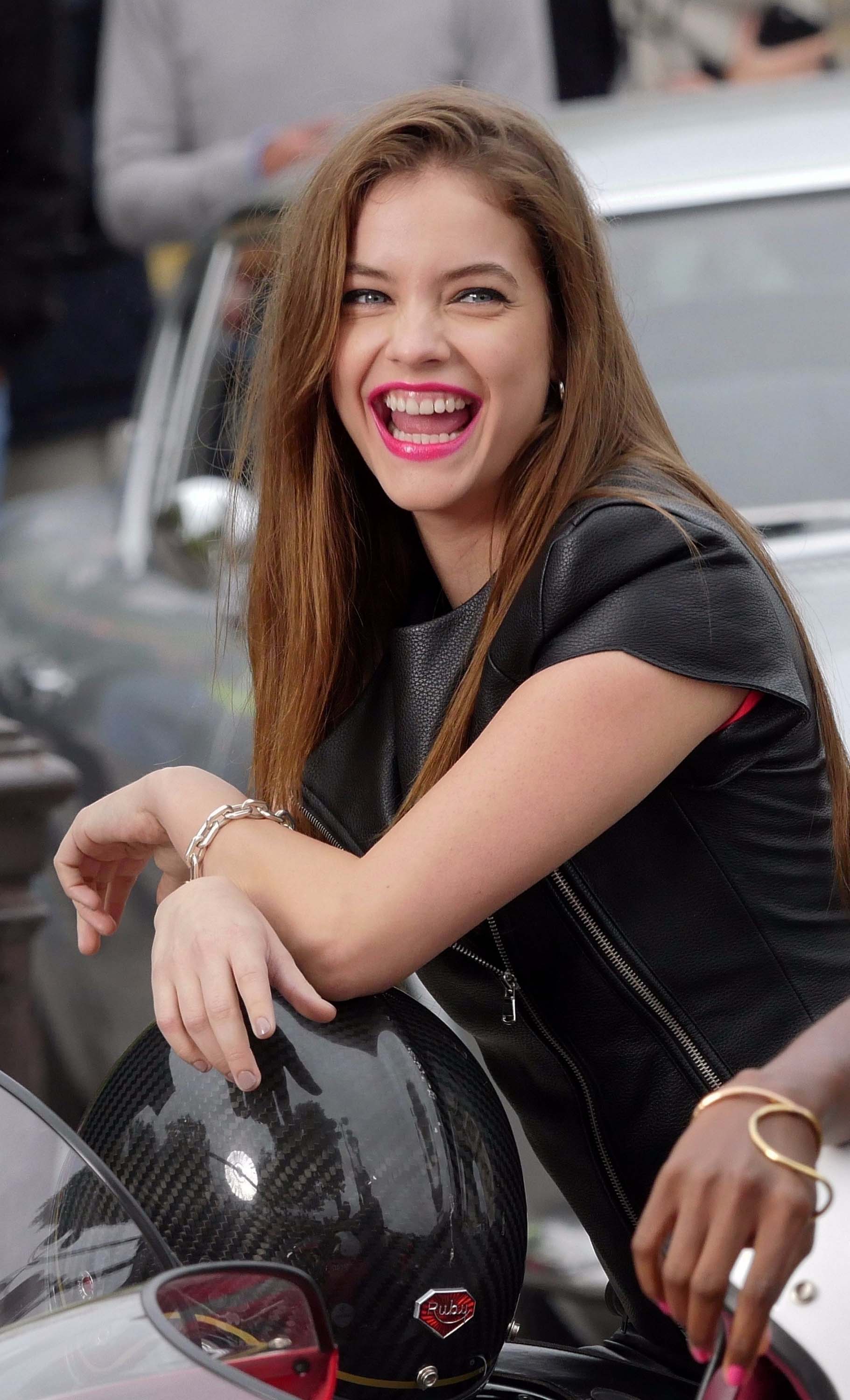 Barbara Palvin at the Arc De Triomphe on a photoshoot for L’Oreal