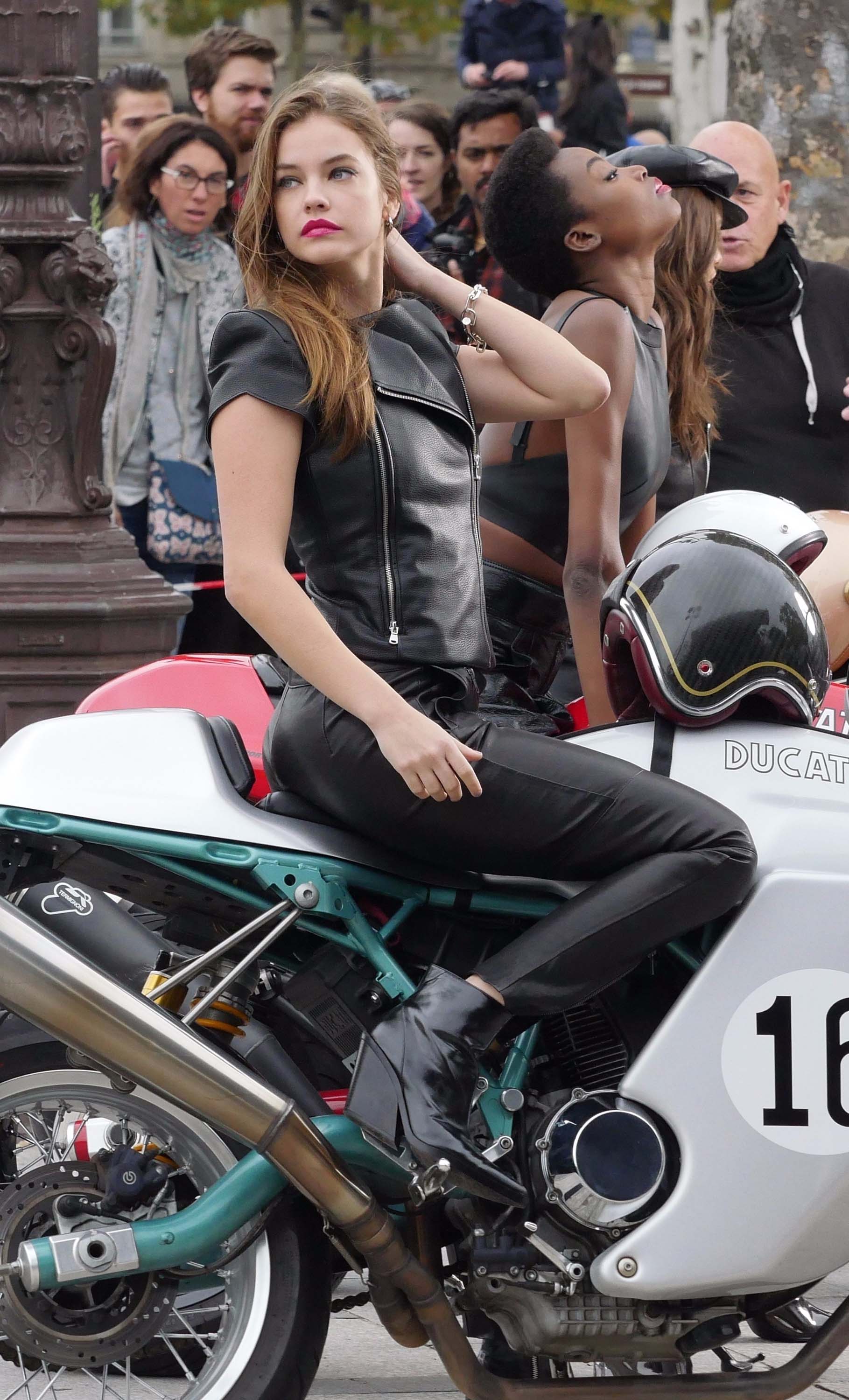 Barbara Palvin at the Arc De Triomphe on a photoshoot for L’Oreal