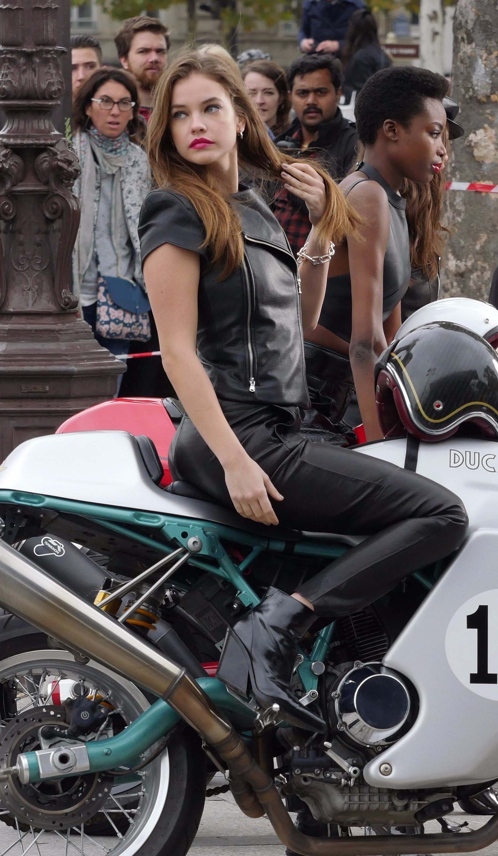 Barbara Palvin at the Arc De Triomphe on a photoshoot for L’Oreal