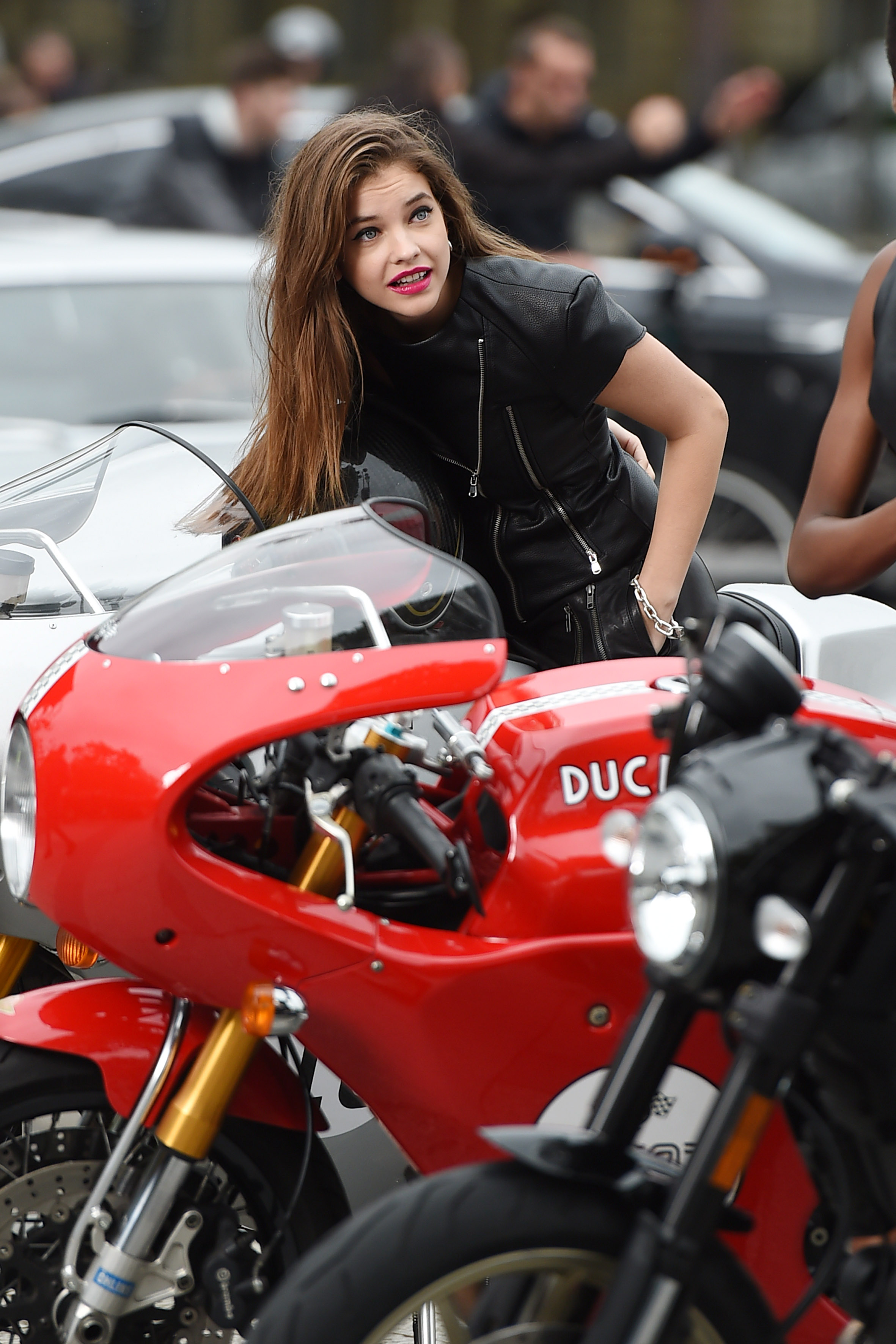 Barbara Palvin at the Arc De Triomphe on a photoshoot for L’Oreal