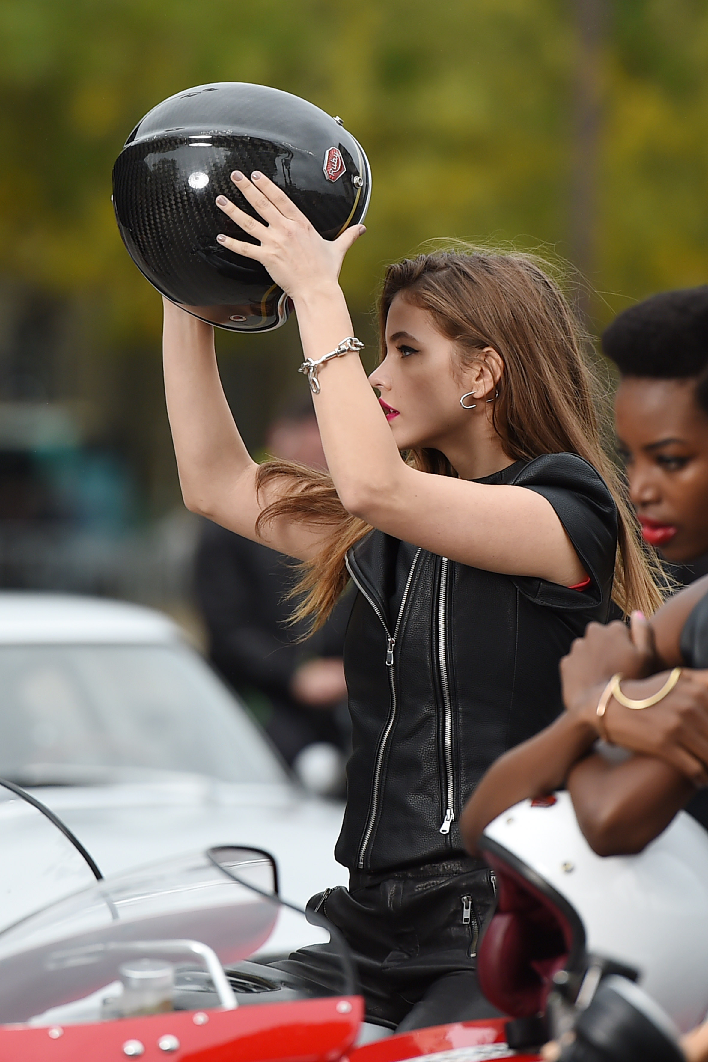 Barbara Palvin at the Arc De Triomphe on a photoshoot for L’Oreal