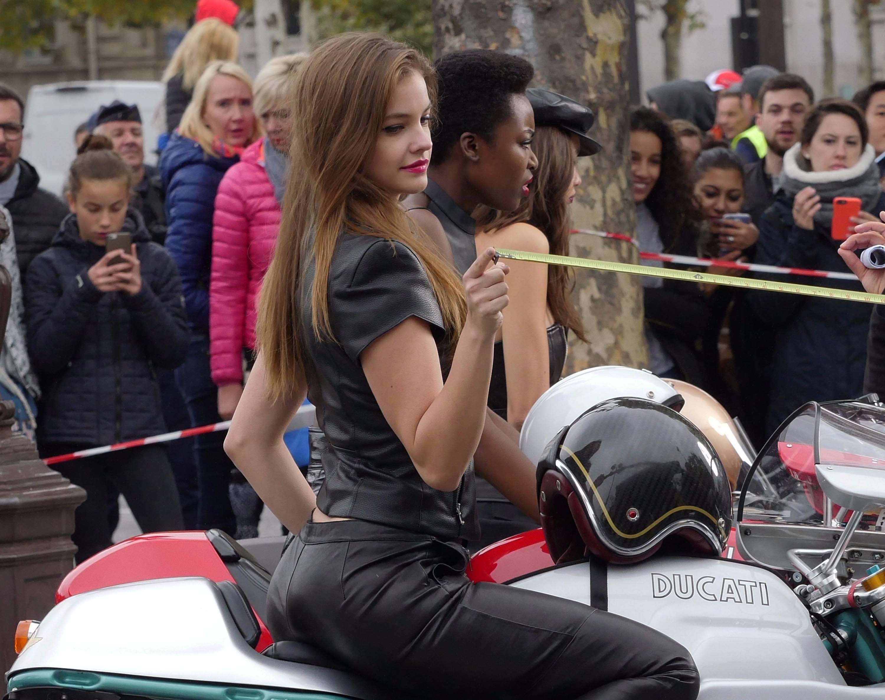 Barbara Palvin at the Arc De Triomphe on a photoshoot for L’Oreal