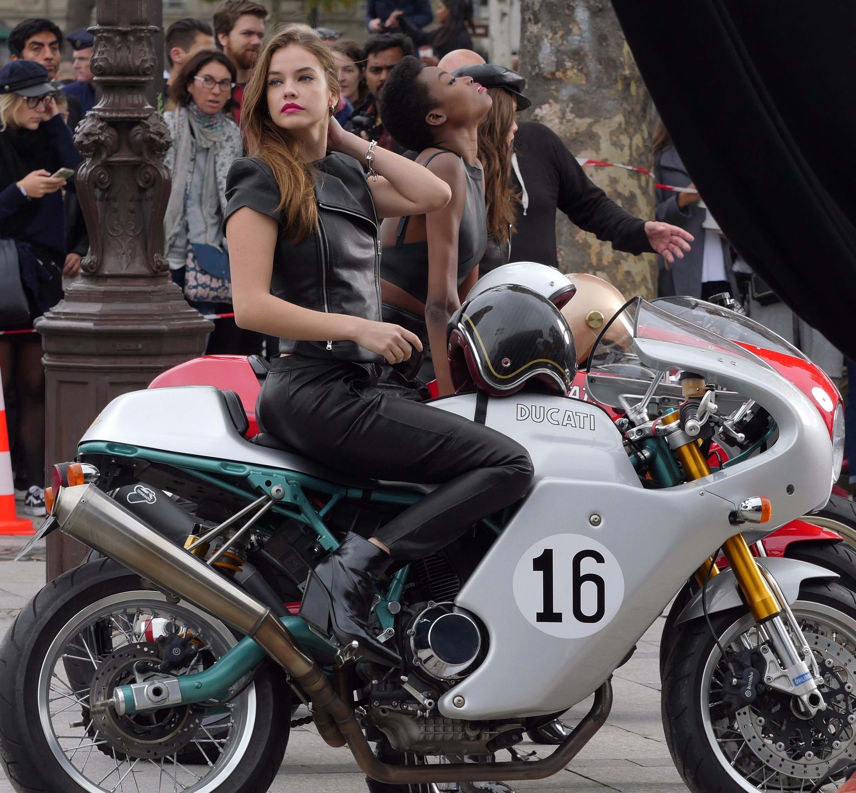 Barbara Palvin at the Arc De Triomphe on a photoshoot for L’Oreal