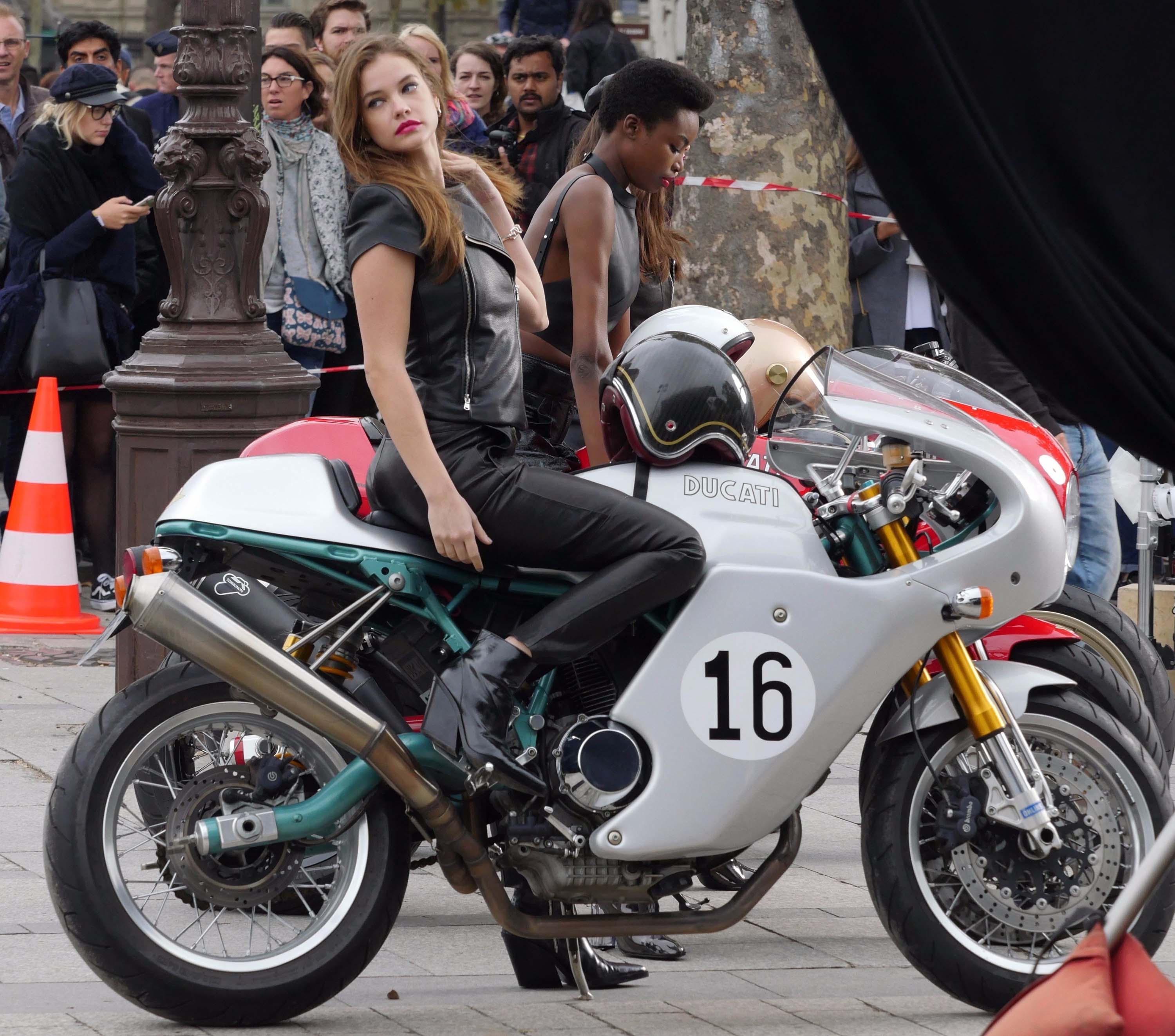 Barbara Palvin at the Arc De Triomphe on a photoshoot for L’Oreal