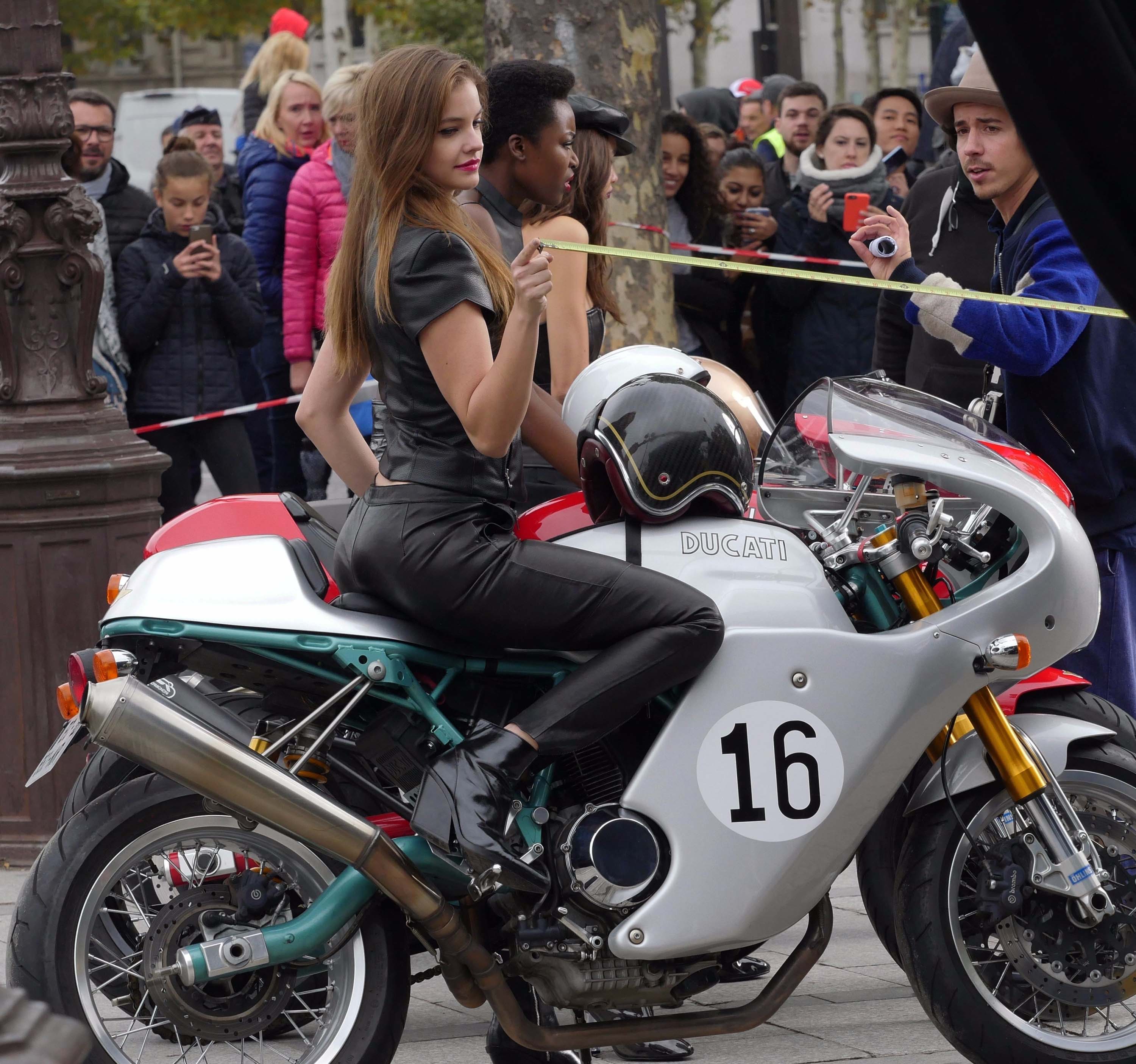 Barbara Palvin at the Arc De Triomphe on a photoshoot for L’Oreal