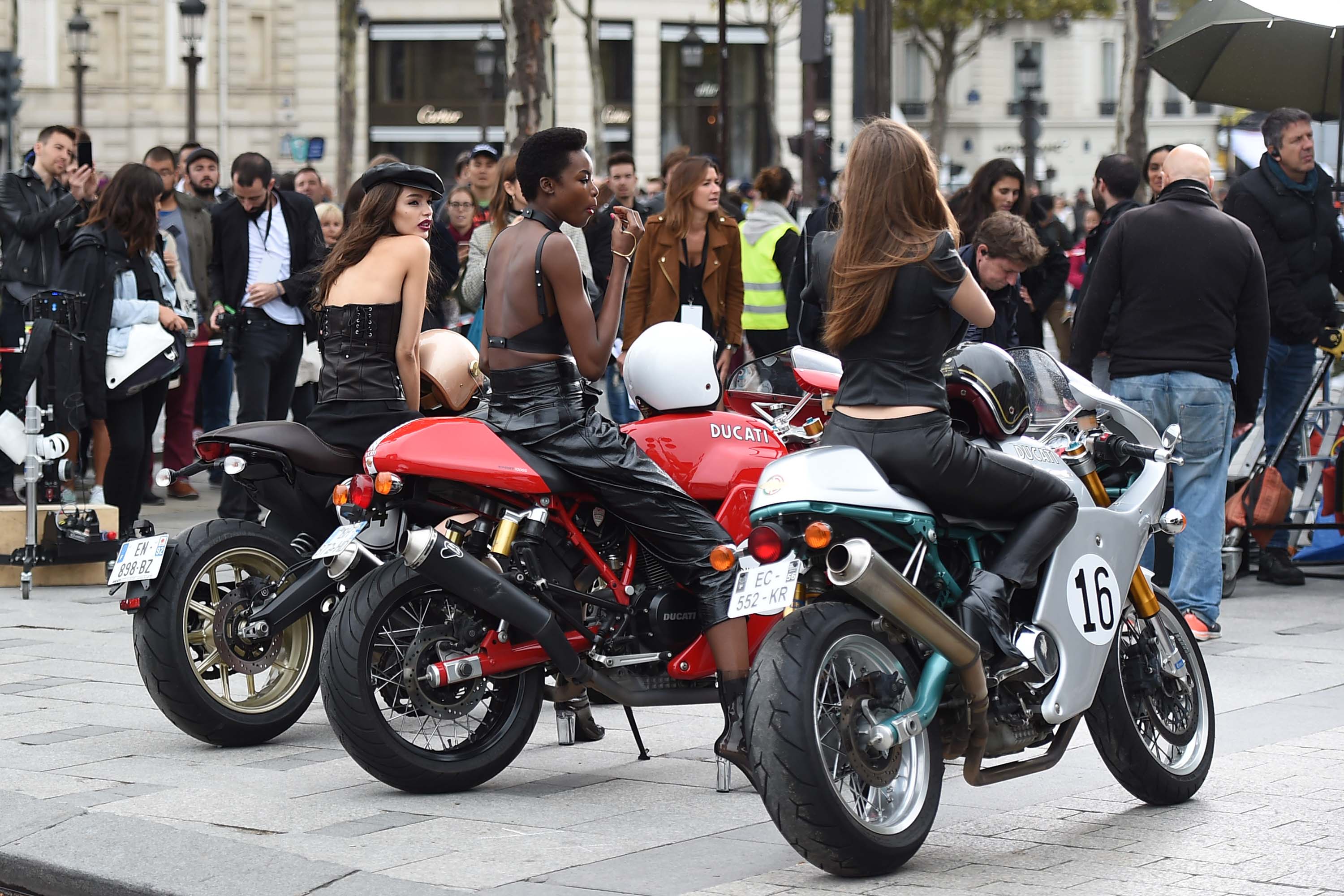 Barbara Palvin at the Arc De Triomphe on a photoshoot for L’Oreal