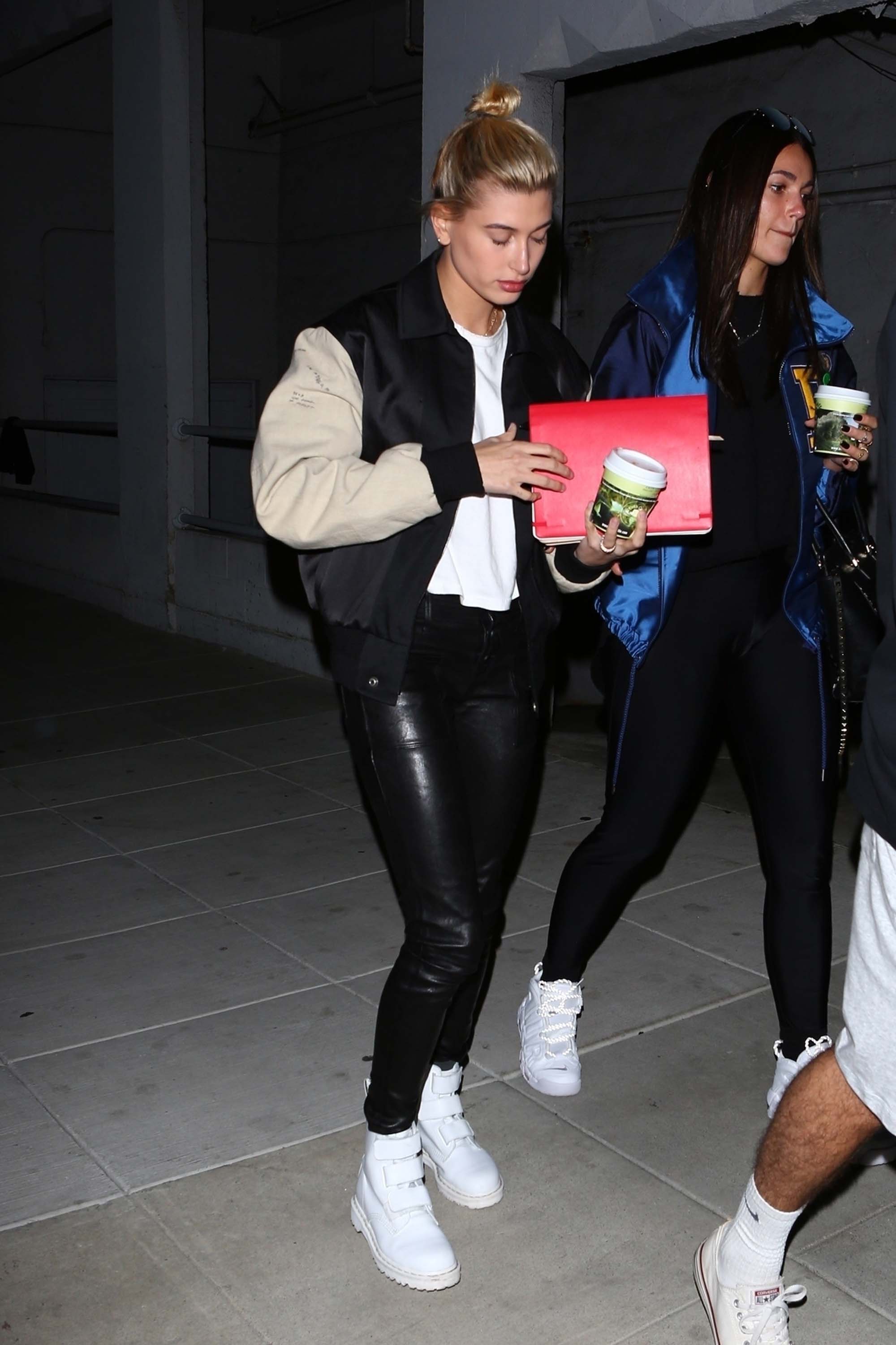 Hailey Baldwin outside Hillsong Church