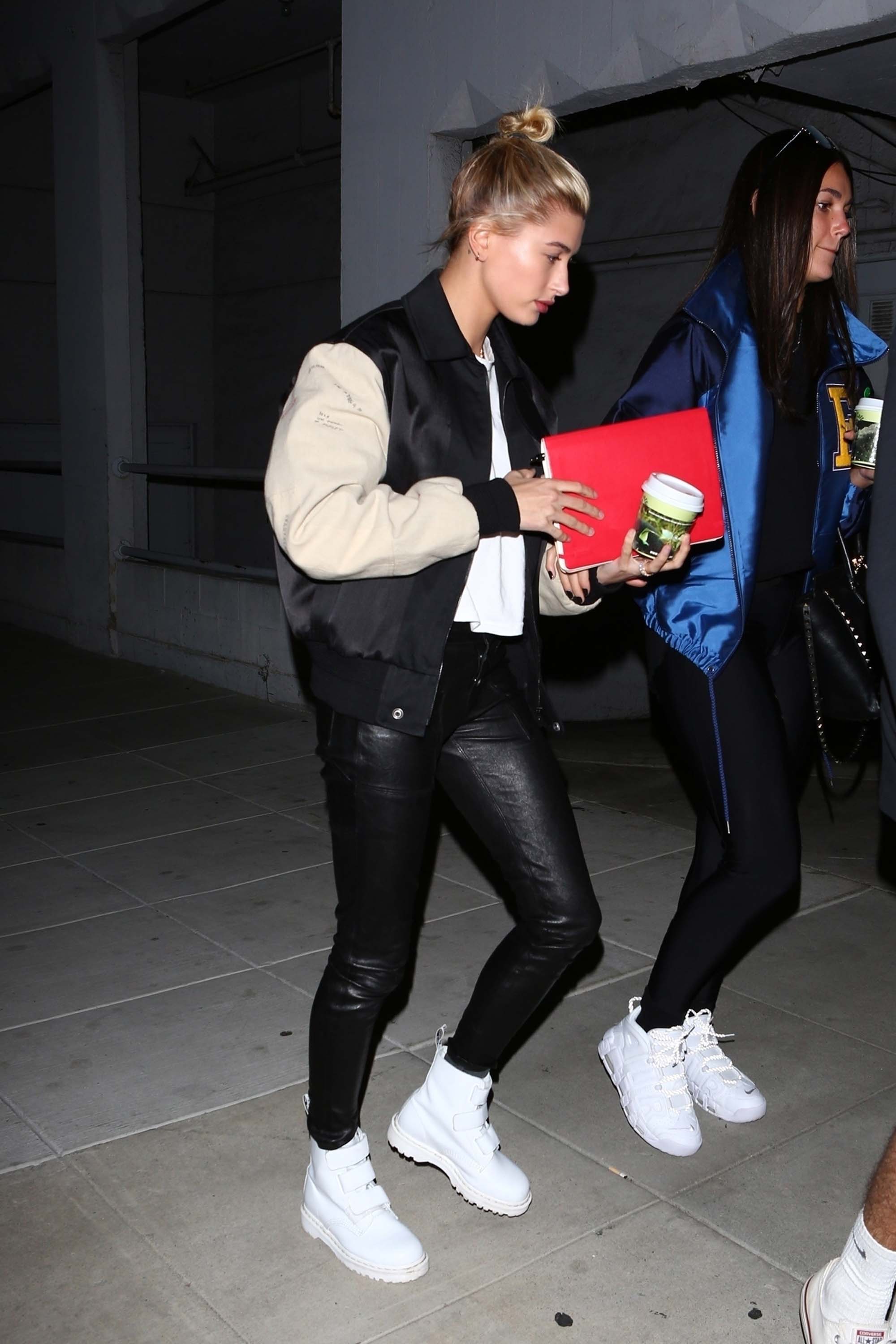 Hailey Baldwin outside Hillsong Church