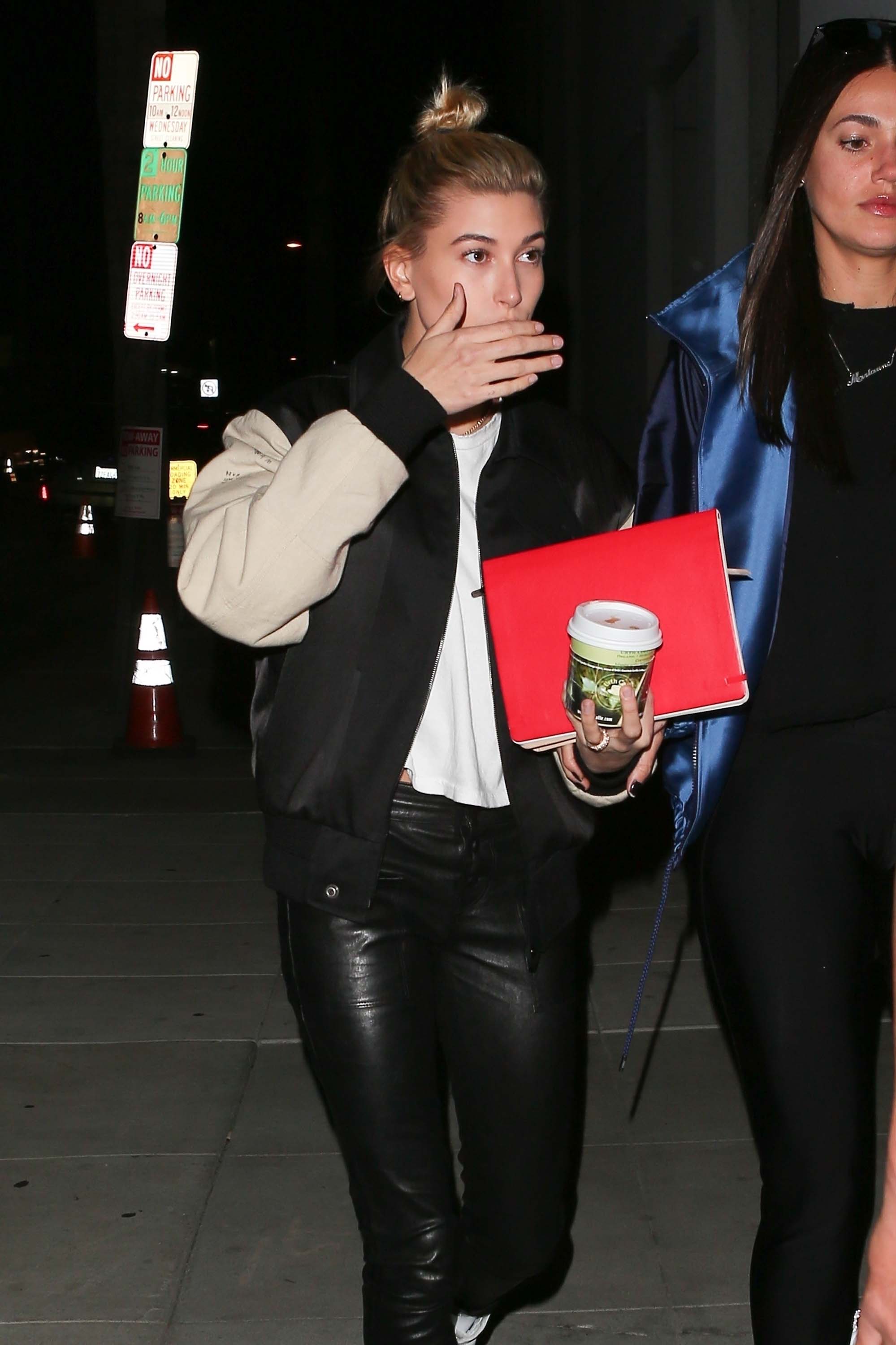 Hailey Baldwin outside Hillsong Church