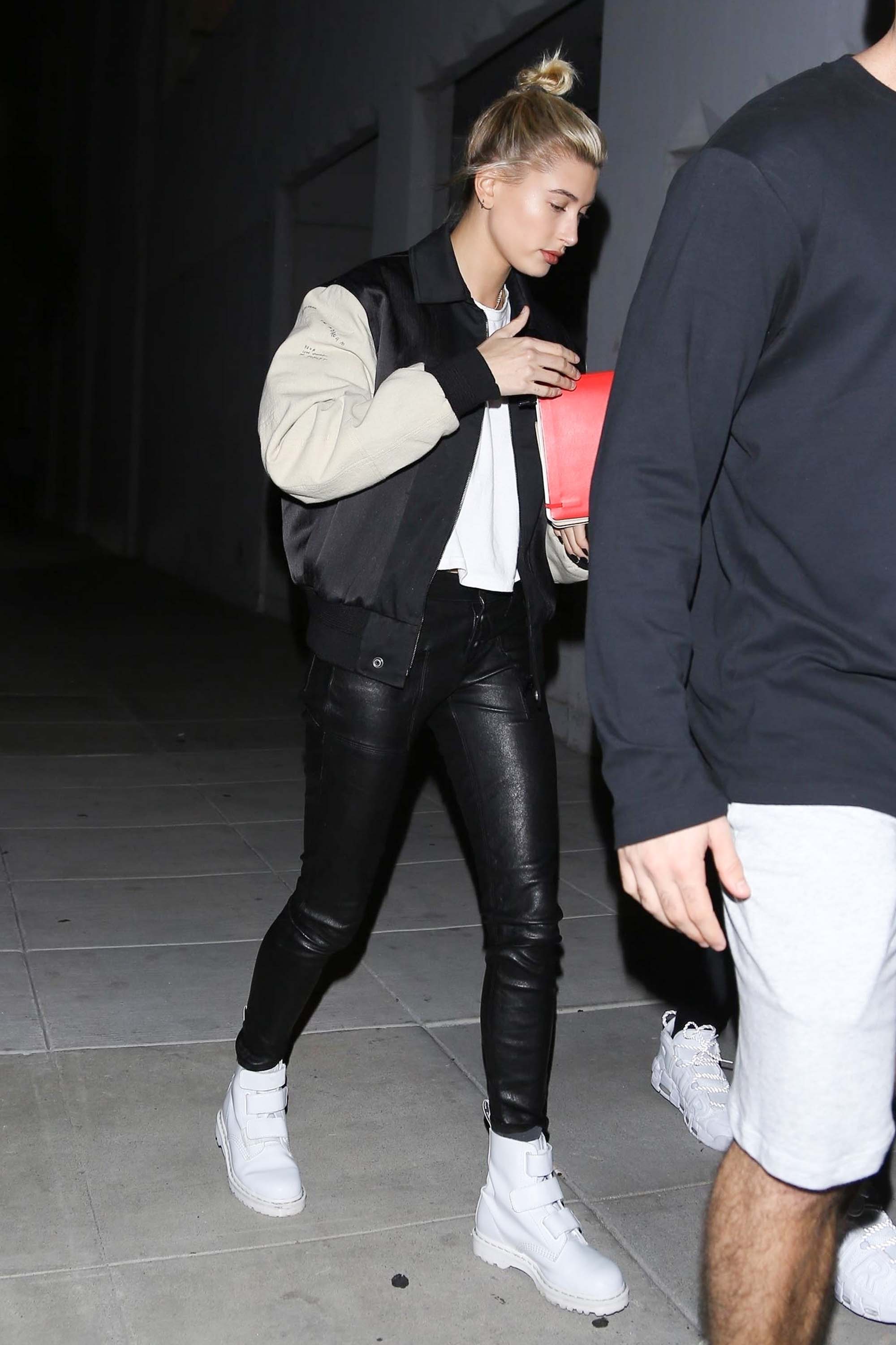 Hailey Baldwin outside Hillsong Church