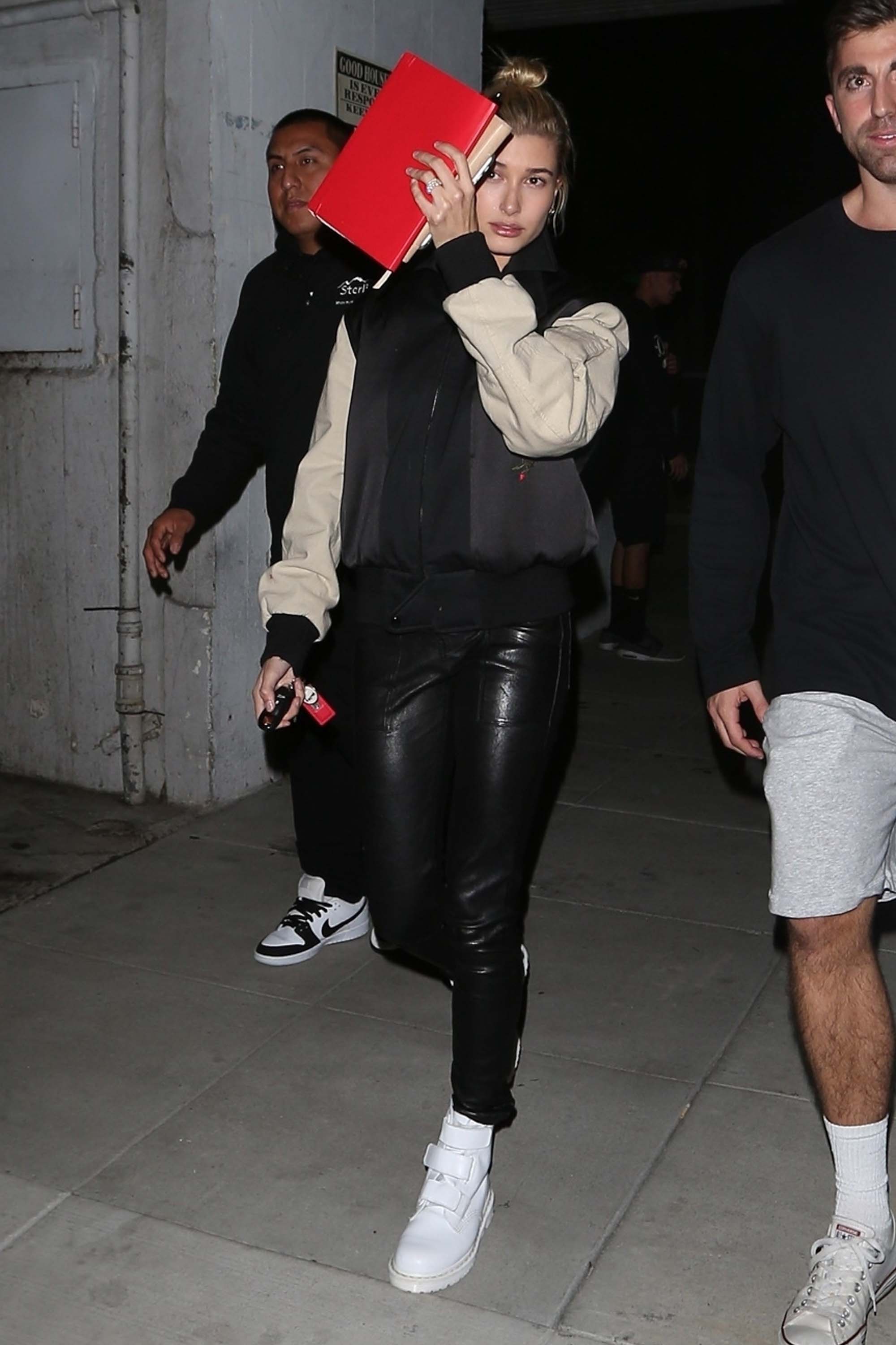 Hailey Baldwin outside Hillsong Church