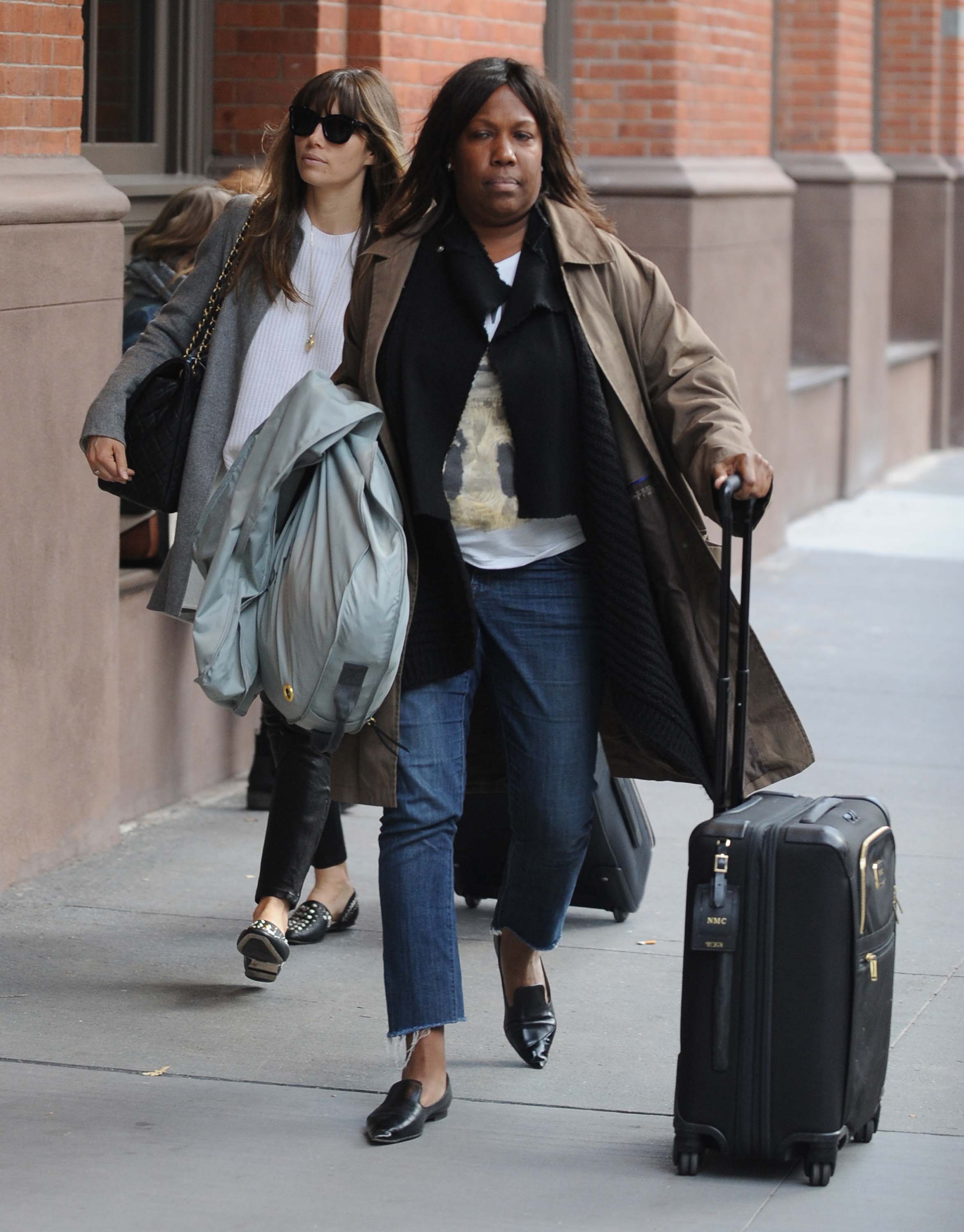 Jessica Biel arrives at JFK airport